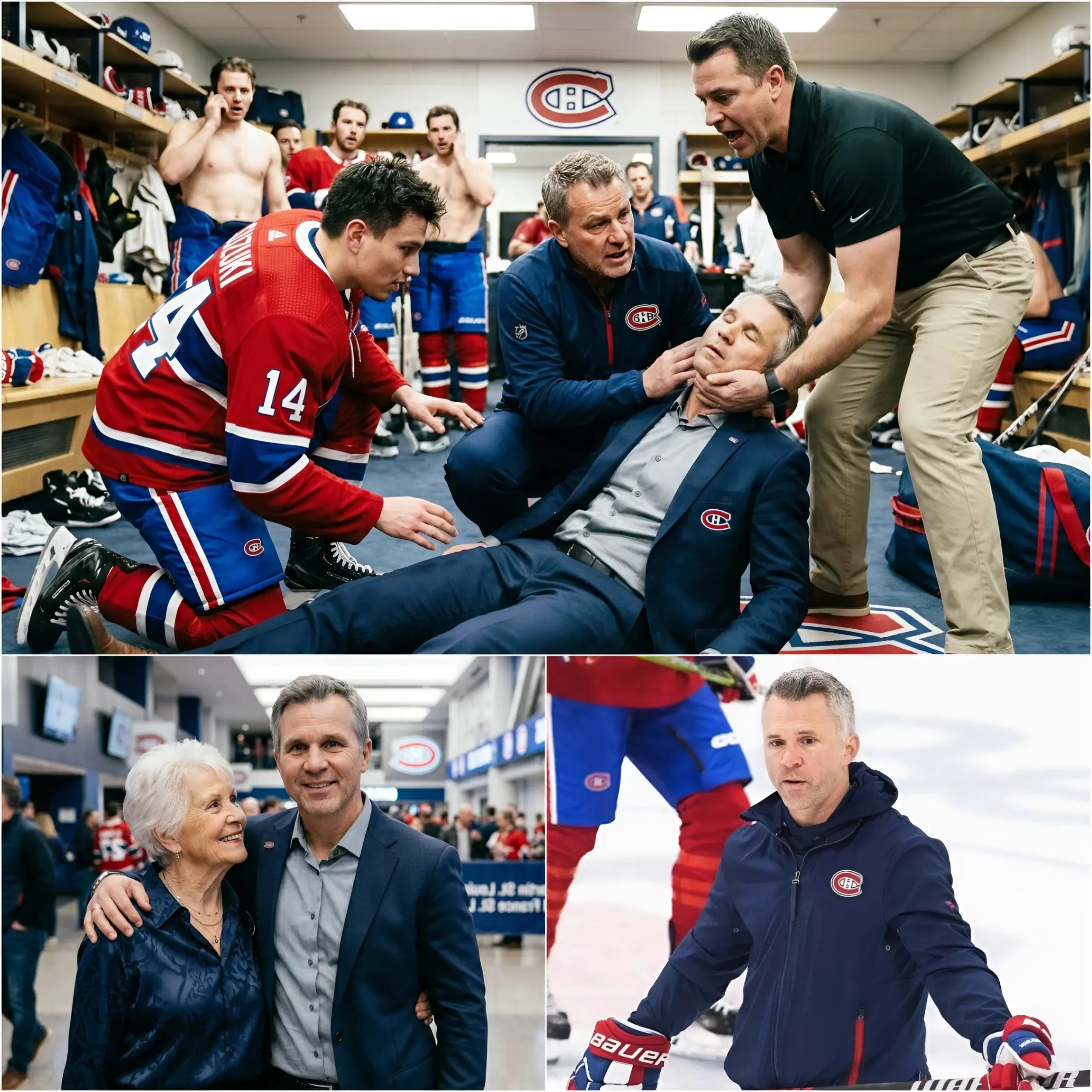 Cover Image for Il y a 5 minutes : Tout à coup, le vestiaire des Montreal Canadiens a sombré dans le chaos. L’entraîneur-chef Martin St. Louis a soudainement reçu un appel d’urgence. Son visage est