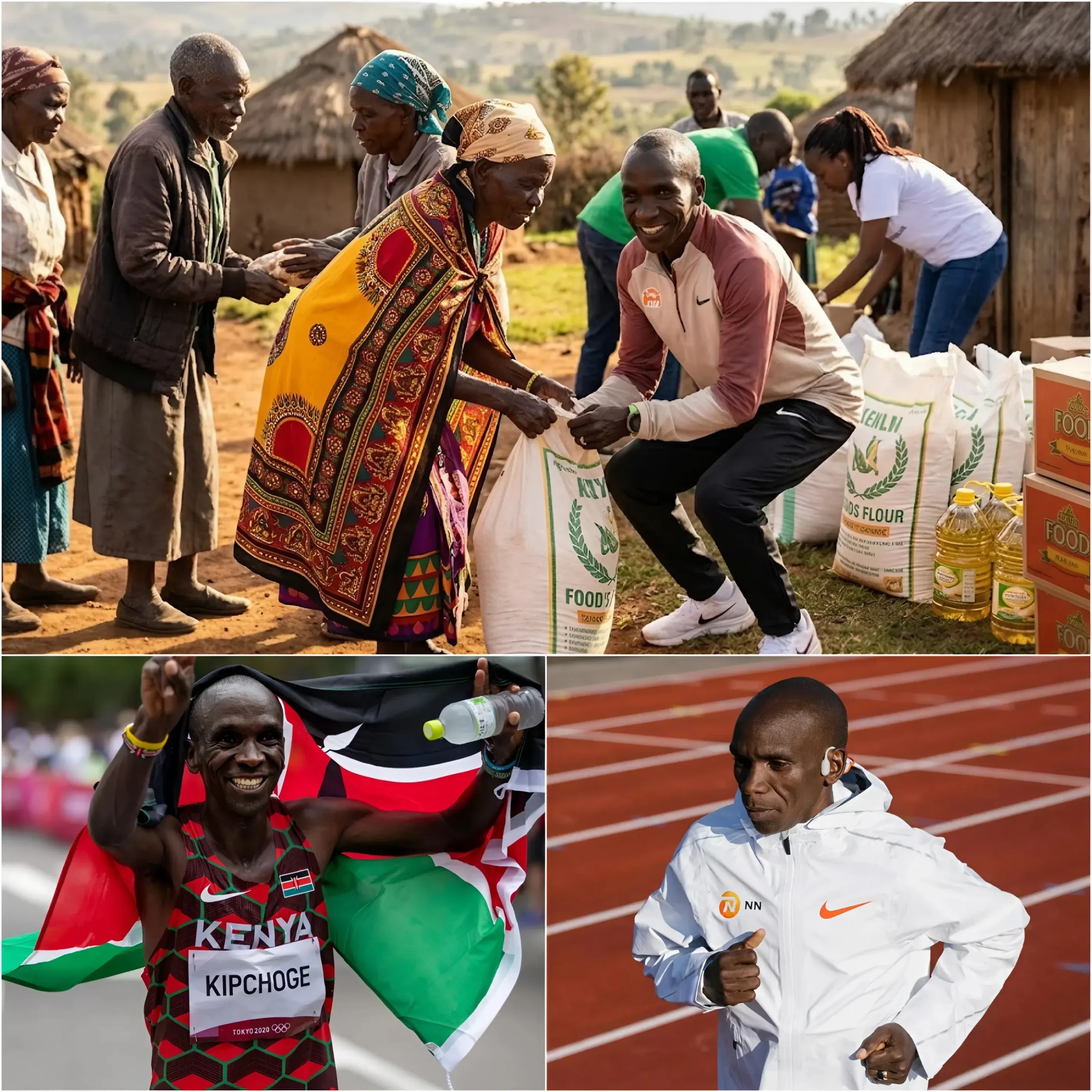 Cover Image for A GREAT EXAMPLE IN THE WORLD OF ATHLETICS 💓🚨 Eliud Kipchoge – the king of marathon running – not only broke the record for running under 2 hours on the track, but also quietly did something that deeply moved the world.