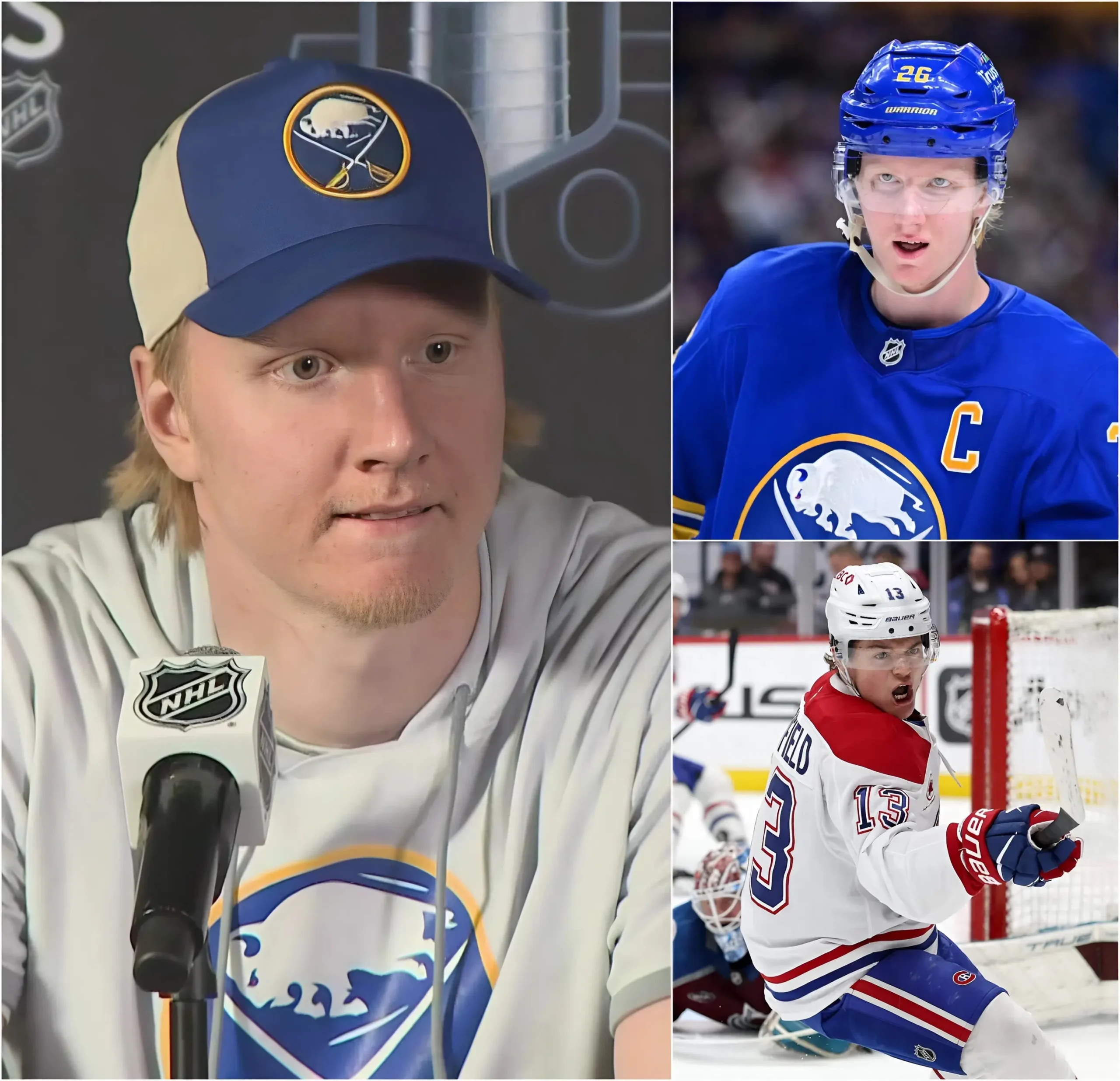Cover Image for 😱 “IS HE EVEN HUMAN?!” — Rasmus Dahlin was completely stunned after witnessing what many in the hockey world called “unbelievable” in the Buffalo Sabres’ 3-6 loss to the Montreal Canadiens in the NHL quarterfinals 🏒🔥
