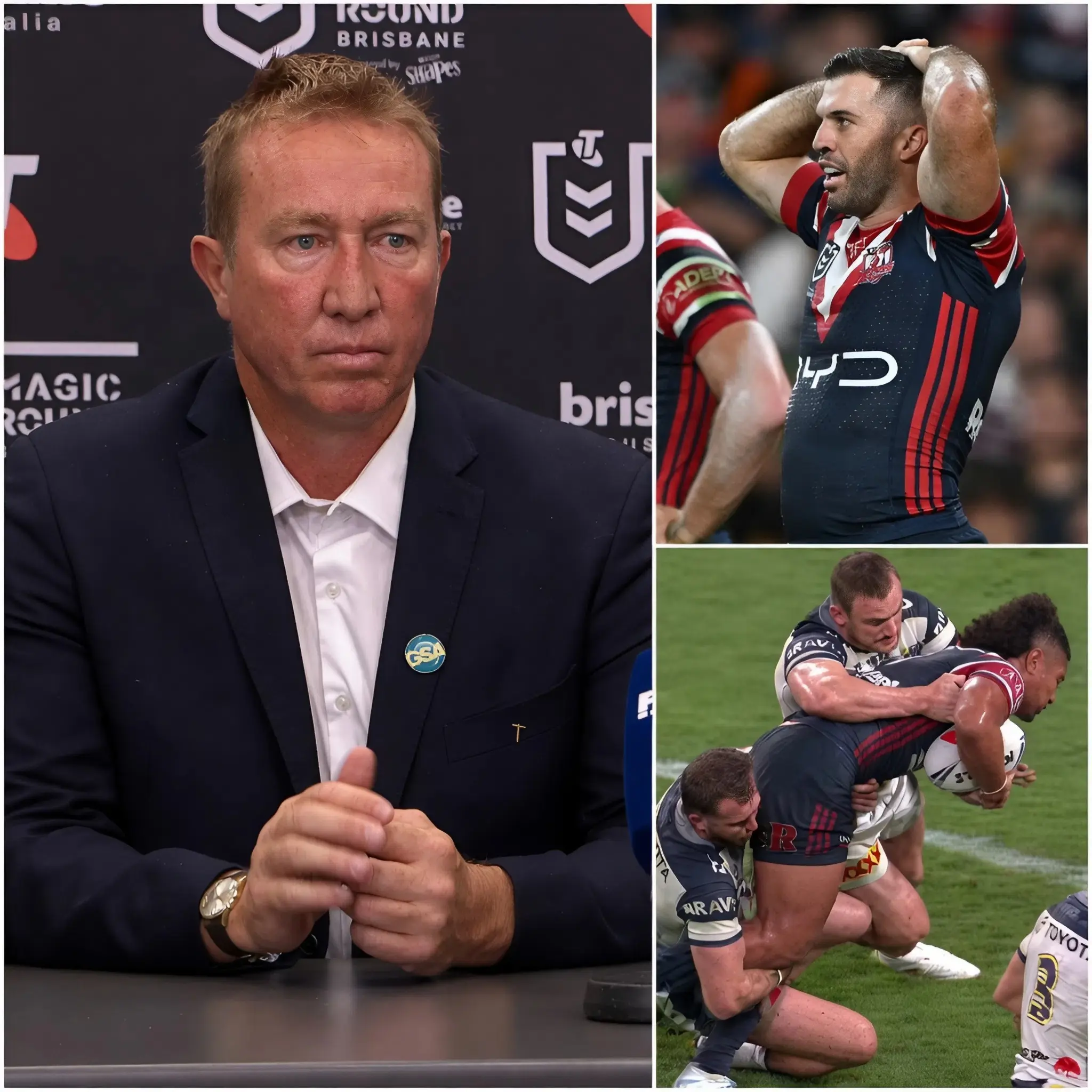 Cover Image for 🚨BREAKING NEWS – 10 MINUTES AGO: Sydney Roosters head coach Trent Robinson has accidentally revealed the reason why several Roosters stars — especially James Tedesco — have been unable to perform at 100%