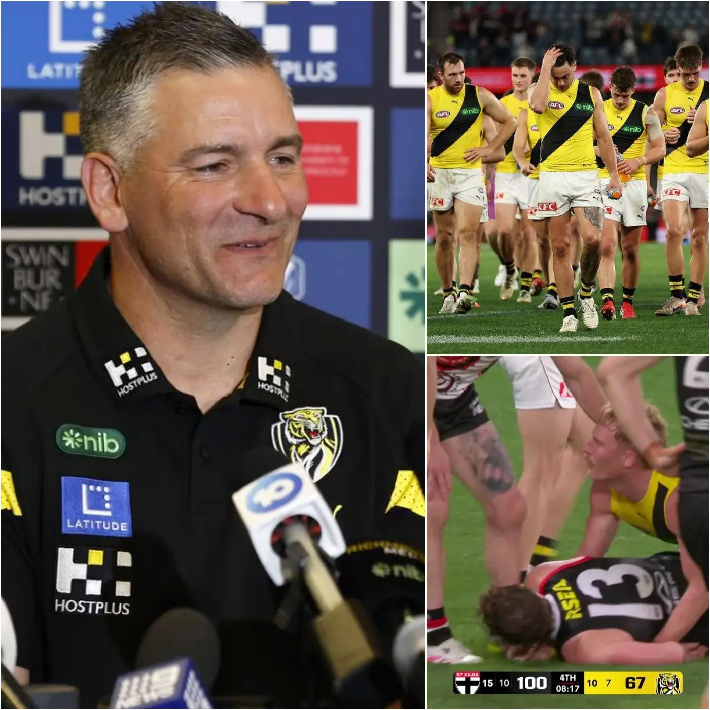 Cover Image for âHE DOESNâT DESERVE TO PLAY IN THIS GAMEâŠâ â Head coach Adem Yze stated emphatically after a three-hour meeting with the teamâs management. The entire Richmond Tigers roster agreed to suspend a player following a dangerous tackle on Ryan Byrnes of St Kilda