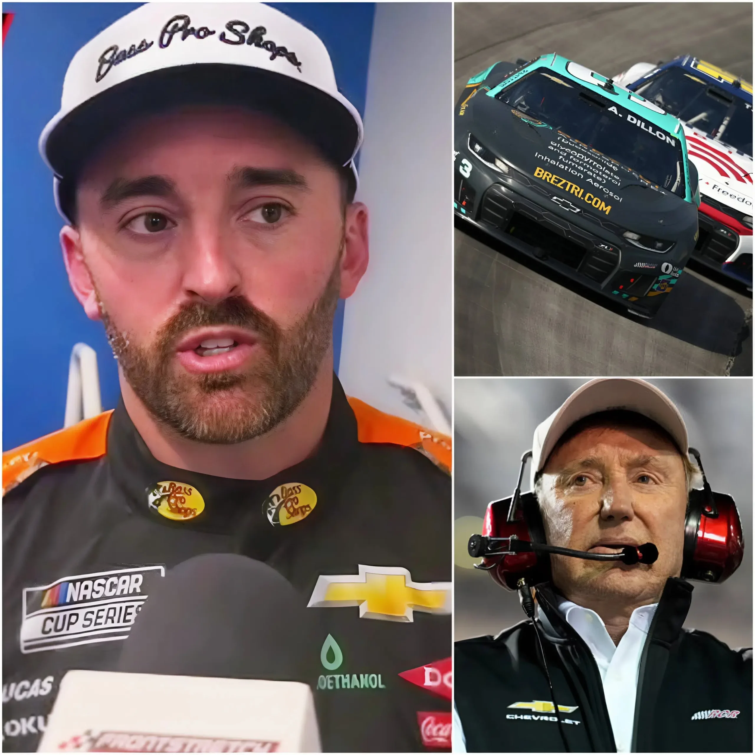 Cover Image for 🏎️💔 “I want to apologize to all the fans of Richard Childress Racing.” After a heartbreaking defeat at the All-Star Race, Austin Dillon broke down in tears — his voice cracking with emotion as he struggled to hold back his sobs.