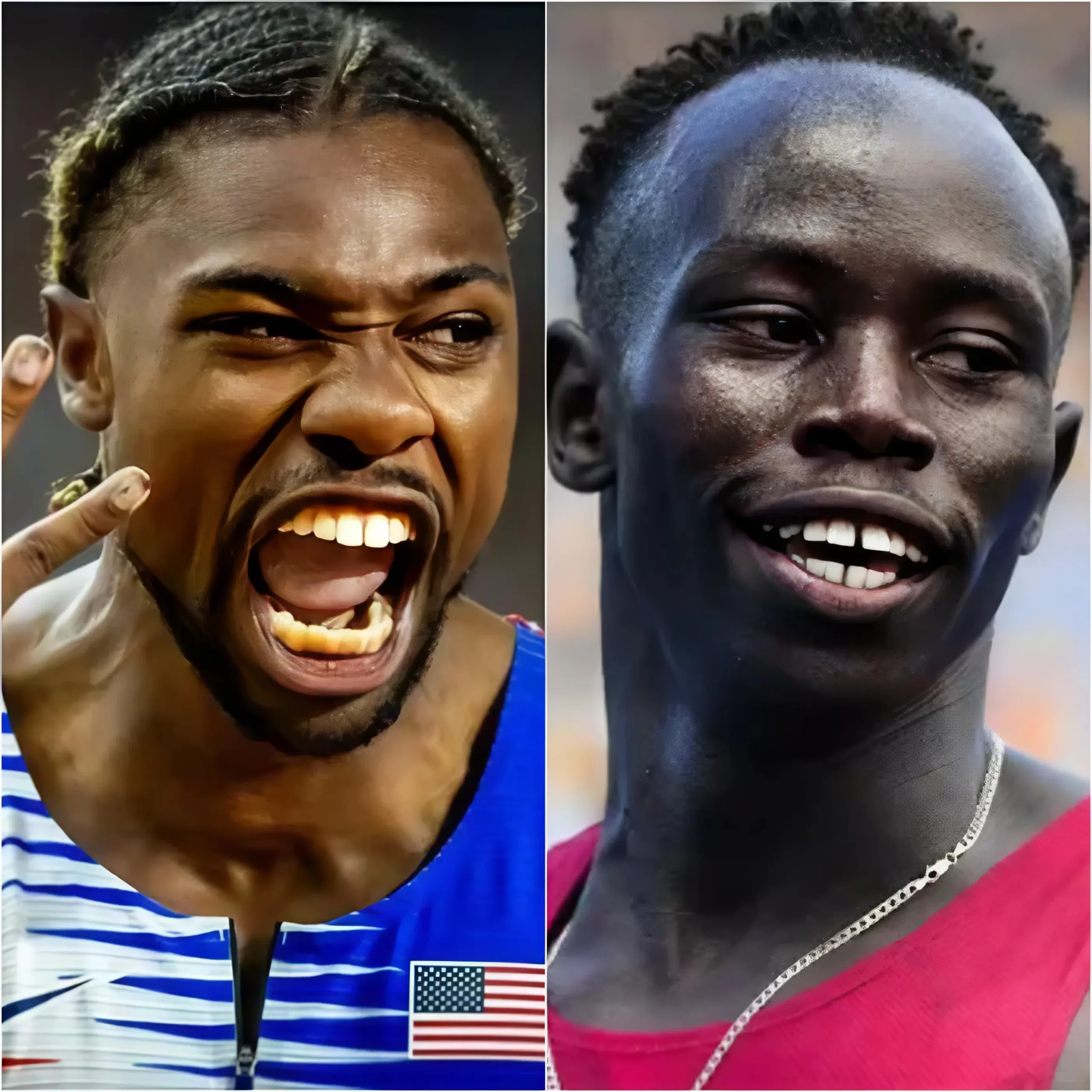 Cover Image for A THRILLING CLASH BETWEEN TWO GENERATIONS: Noah Lyles unexpectedly faces off against the âprodigyâ Gout Gout, revealing the true conspiracy behind their unique 150m encounter in history!