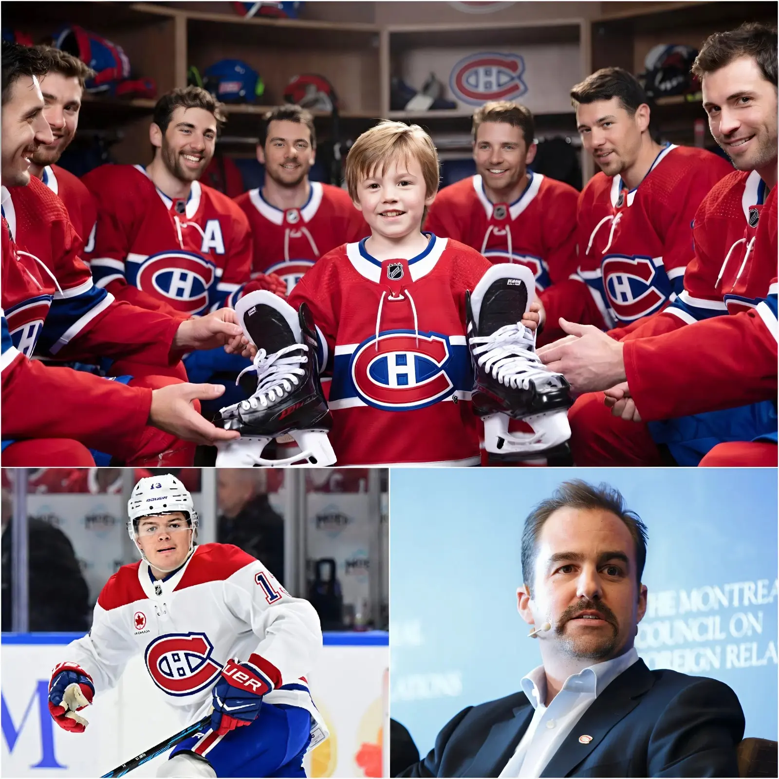 Cover Image for « Cole Caufield mâinspire depuis que je suis petit. Aujourdâhui, jâai apportĂ© des cadeaux pour toute lâĂ©quipe ! » AprĂšs la victoire spectaculaire des Montreal Canadiens lors du match 1 contre les Carolina Hurricanes, tout