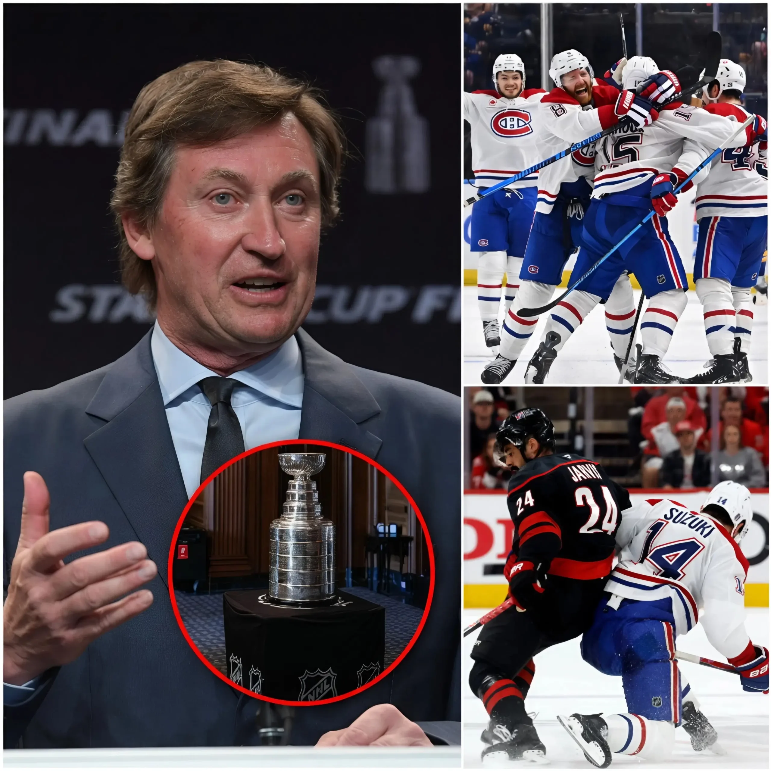 Cover Image for 🏒❤️ « Ces jeunes garçons jouent le meilleur hockey de toute leur vie… » La légende de la NHL Wayne Gretzky vient d’adresser un hommage plein d’émotion aux jeunes stars des Montreal Canadiens — et ses paroles enflamment désormais tout le monde du hockey.