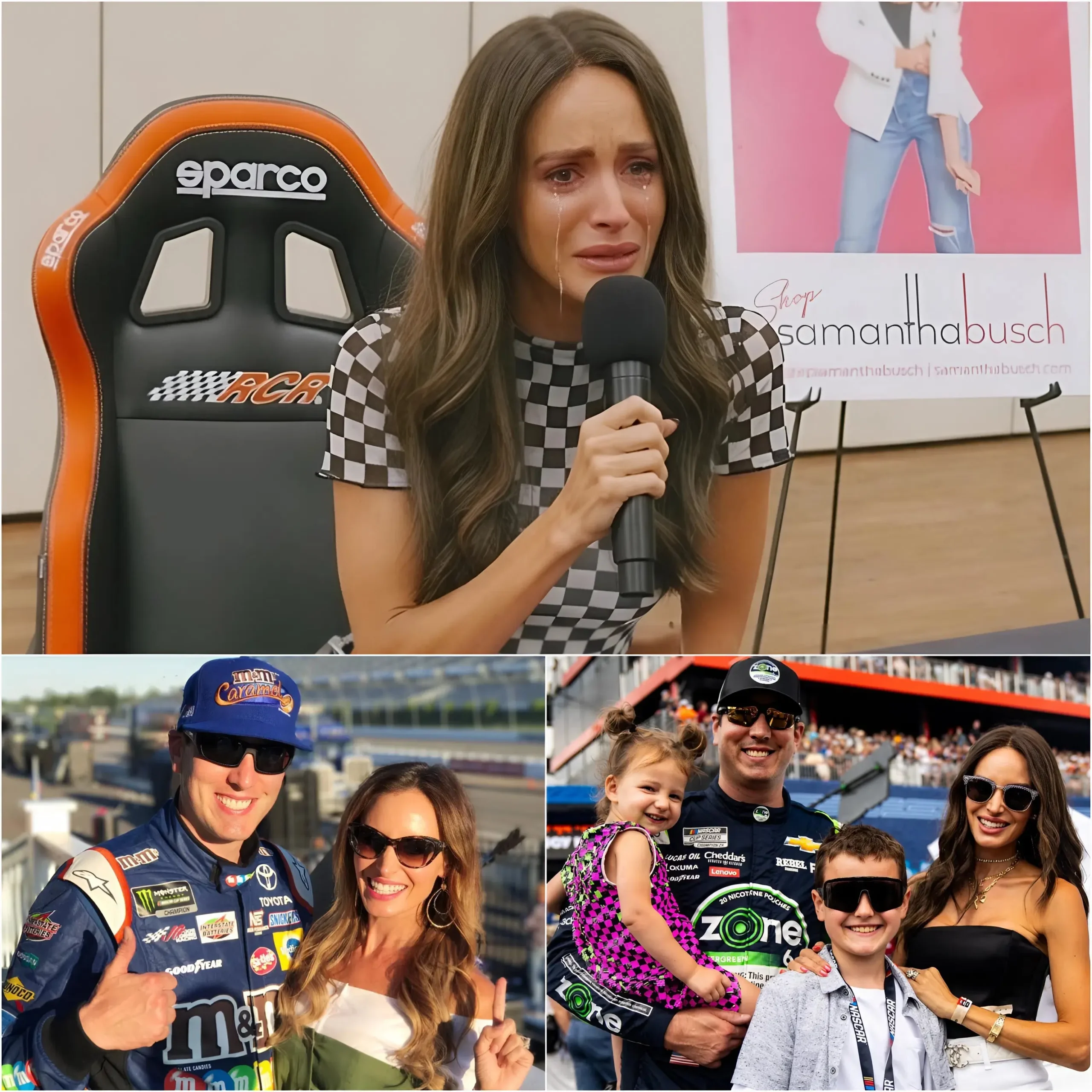 Cover Image for SHOCKING NEWS IN NASCAR 💥🏁 Just two days after Kyle Busch’s death, his wife, Samantha Busch, suddenly appeared before the media and hundreds of fans gathered outside the Richard Childress Racing team
