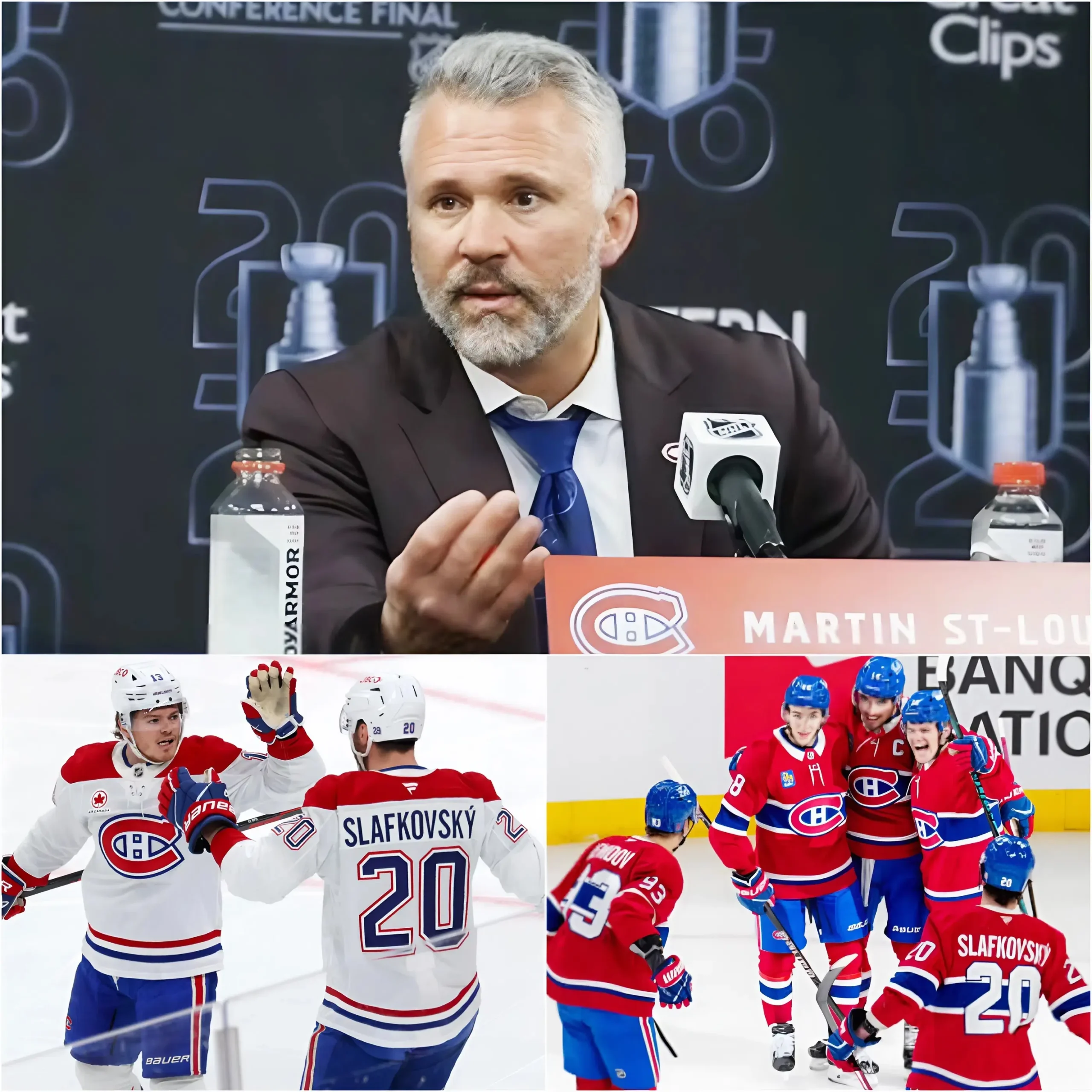Cover Image for 🚨 IL Y A 30 MINUTES : Martin St. Louis a soudainement organisé une conférence de presse d’urgence ce soir à Raleigh. Tous les médias et les fans des Canadiens attendaient qu’il parle du maintien de la