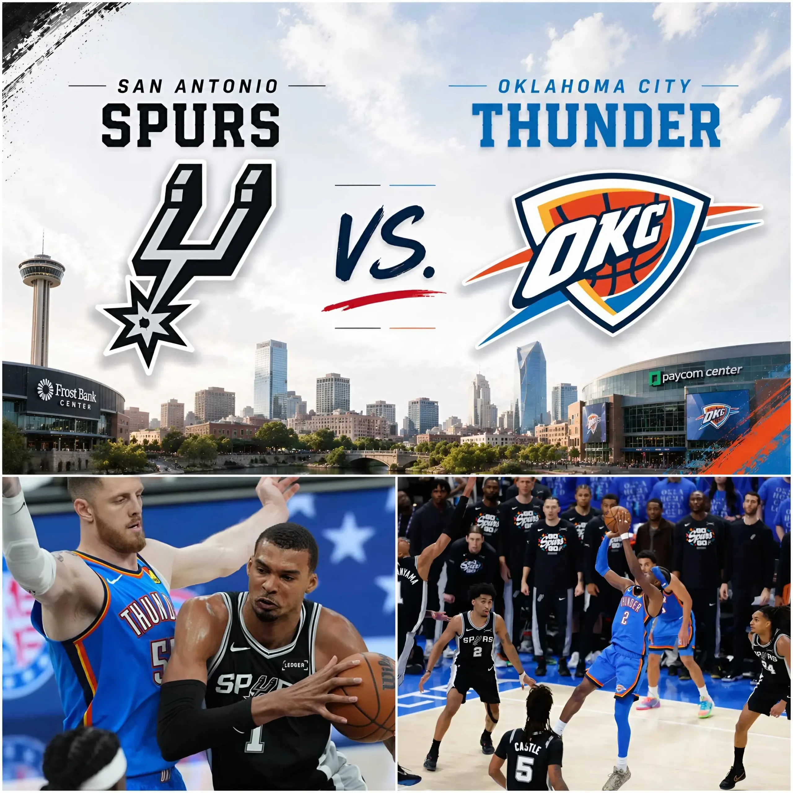 Cover Image for 🚨 LAST-MINUTE SCHEDULE CHANGE! 🚨 The highly anticipated matchup between the Oklahoma City Thunder and the San Antonio Spurs, set for tomorrow at the Frost Bank Center in San Antonio, Texas, has unexpectedly undergone a change, drawing major attention 📅🔥.