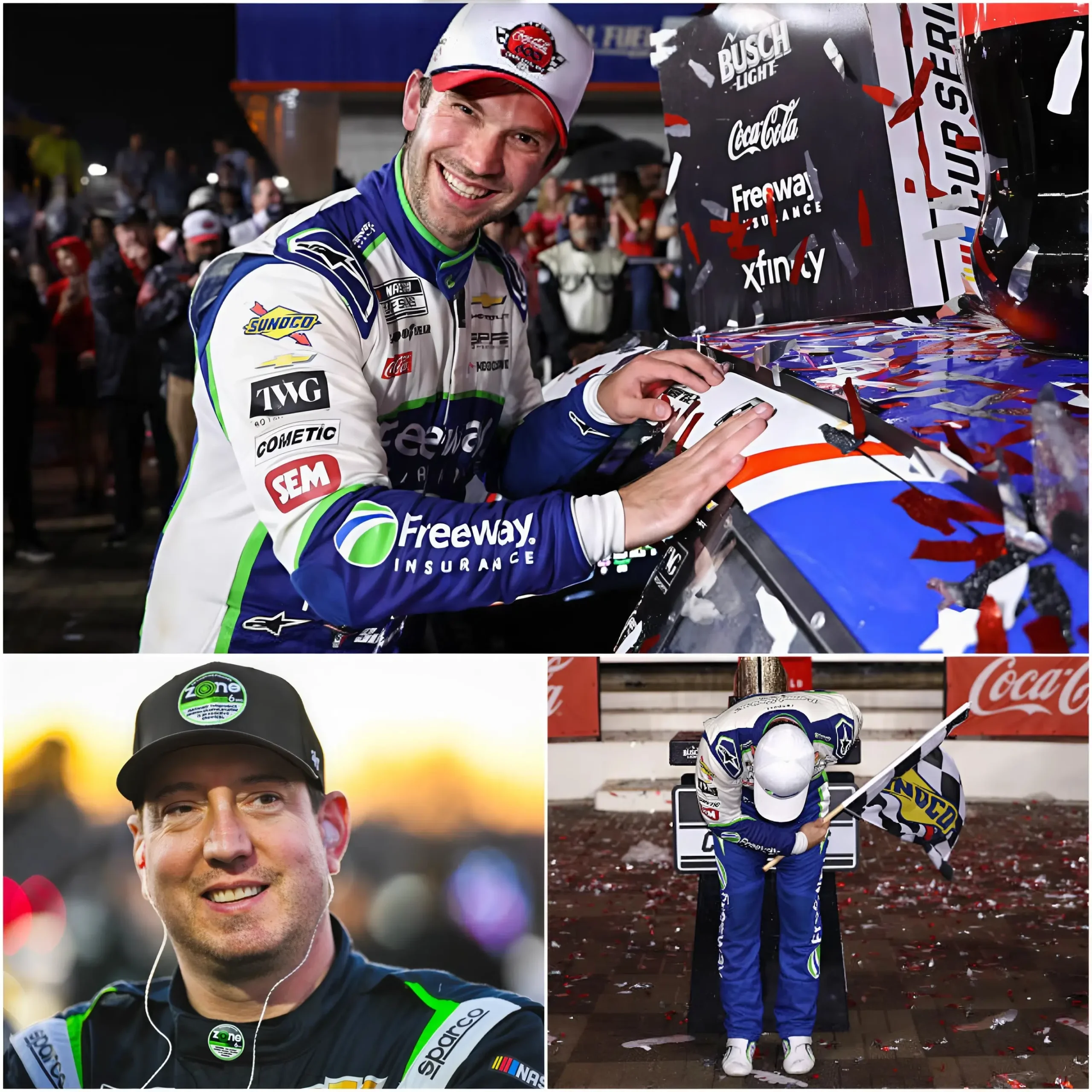 Cover Image for 🏎️🏆 “THIS VICTORY DOESN’T BELONG TO ME ALONE… THIS IS A WIN FOR KYLE.” Daniel Suárez said emotionally during a historic moment at the Coke 600, where he became the first Mexican driver to win one of NASCAR’s most prestigious races.