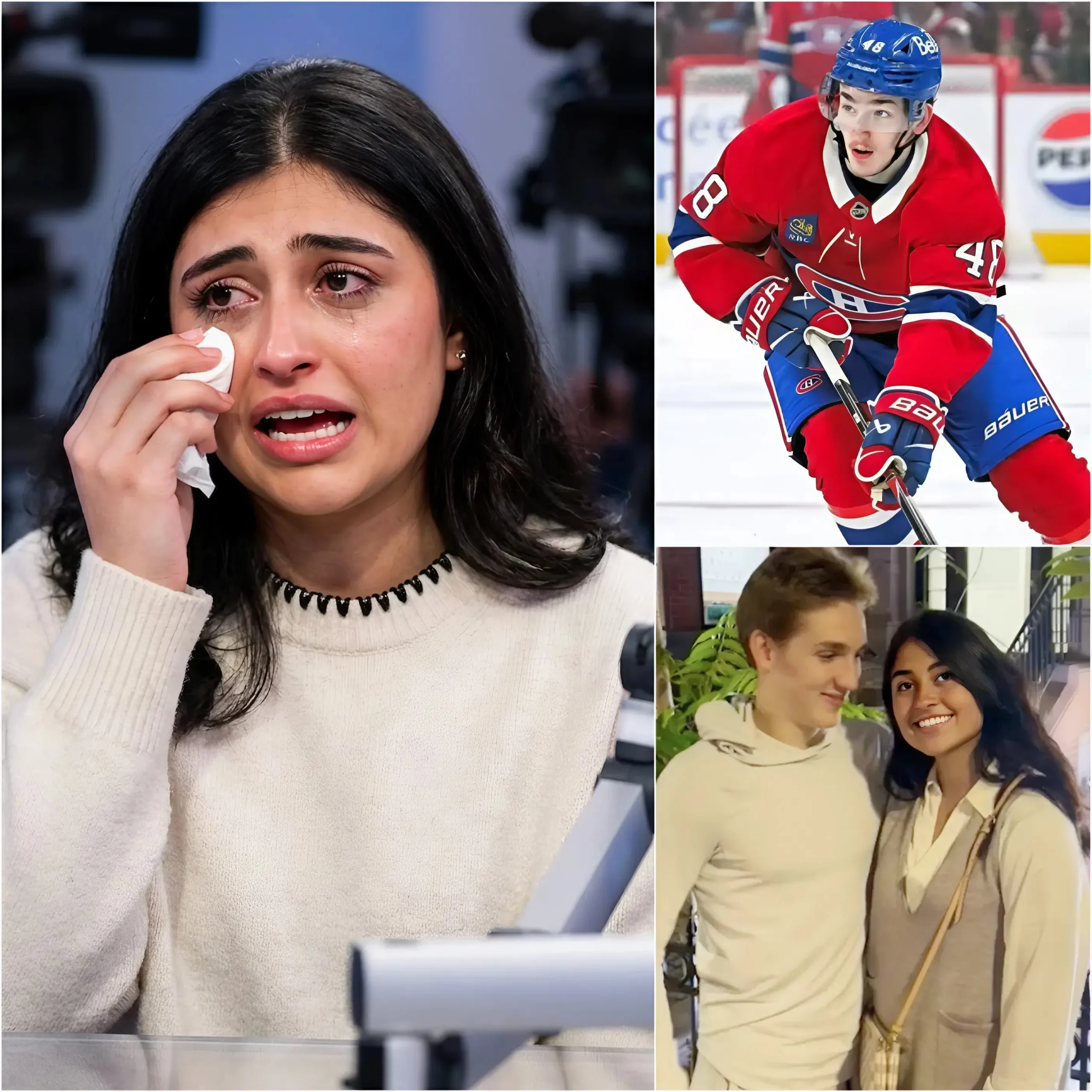 Cover Image for “S’il vous plaît, pardonnez-lui.” Après l’amère défaite lors du match 3, Kylie Roberts, la petite amie de Lane Hutson, n’a pas pu retenir ses émotions. Lors d’une interview privée filmée à son domicile à