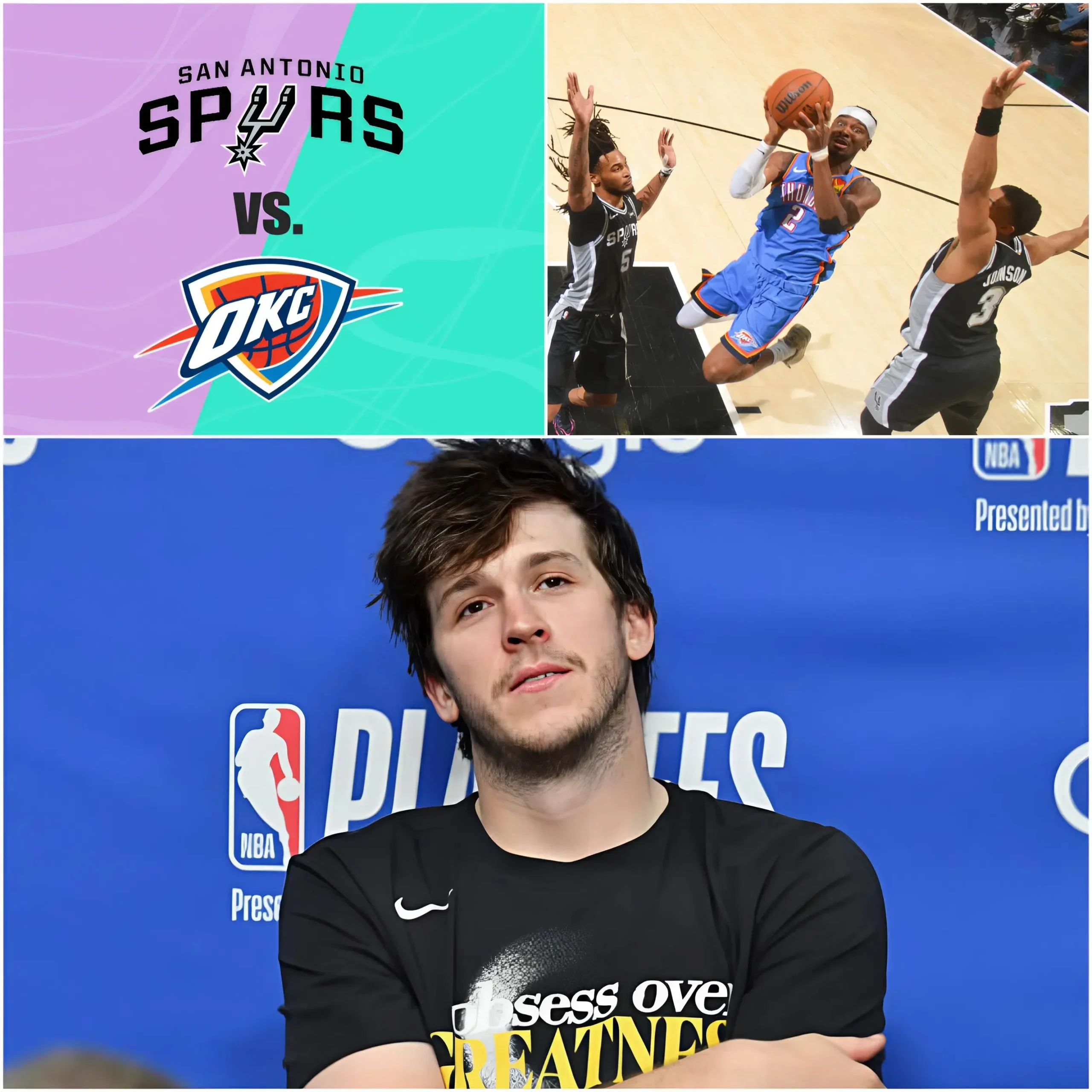 Cover Image for 🚨🏀BREAKING NEWS🏀 “They’re going to get exposed because you simply can’t win an NBA title with a defense like that.” — Austin Reaves has made his prediction for tomorrow’s showdown between the Oklahoma City Thunder and the San Antonio Spurs.
