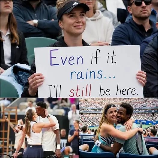 Cover Image for 💝HOT: After the first-round match at Roland-Garros, the rain suddenly started pouring down. Spectators rushed for cover… Only one woman stayed behind, with no umbrella, no raincoat.