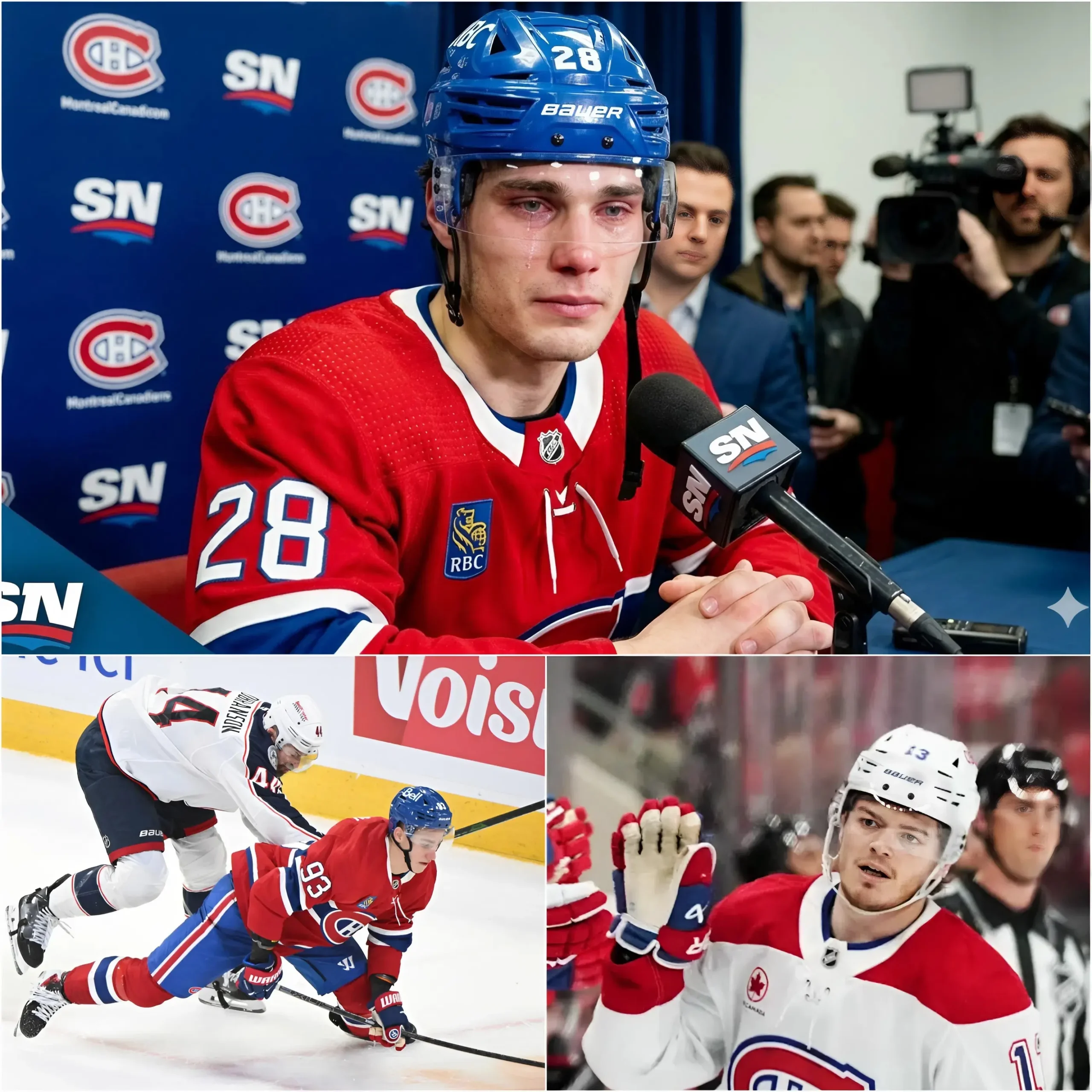 Cover Image for « J’ai joué terriblement mal… désolé tout le monde, j’accepte toutes les sanctions. » Lors de l’interview après le match 3, Juraj Slafkovský n’a pas pu retenir ses larmes en avouant qu’il avait très mal joué, entraînant ses coéquipiers dans une défaite serrée de Montréal face à la Caroline. Slafkovský n’a presque pas réussi à
