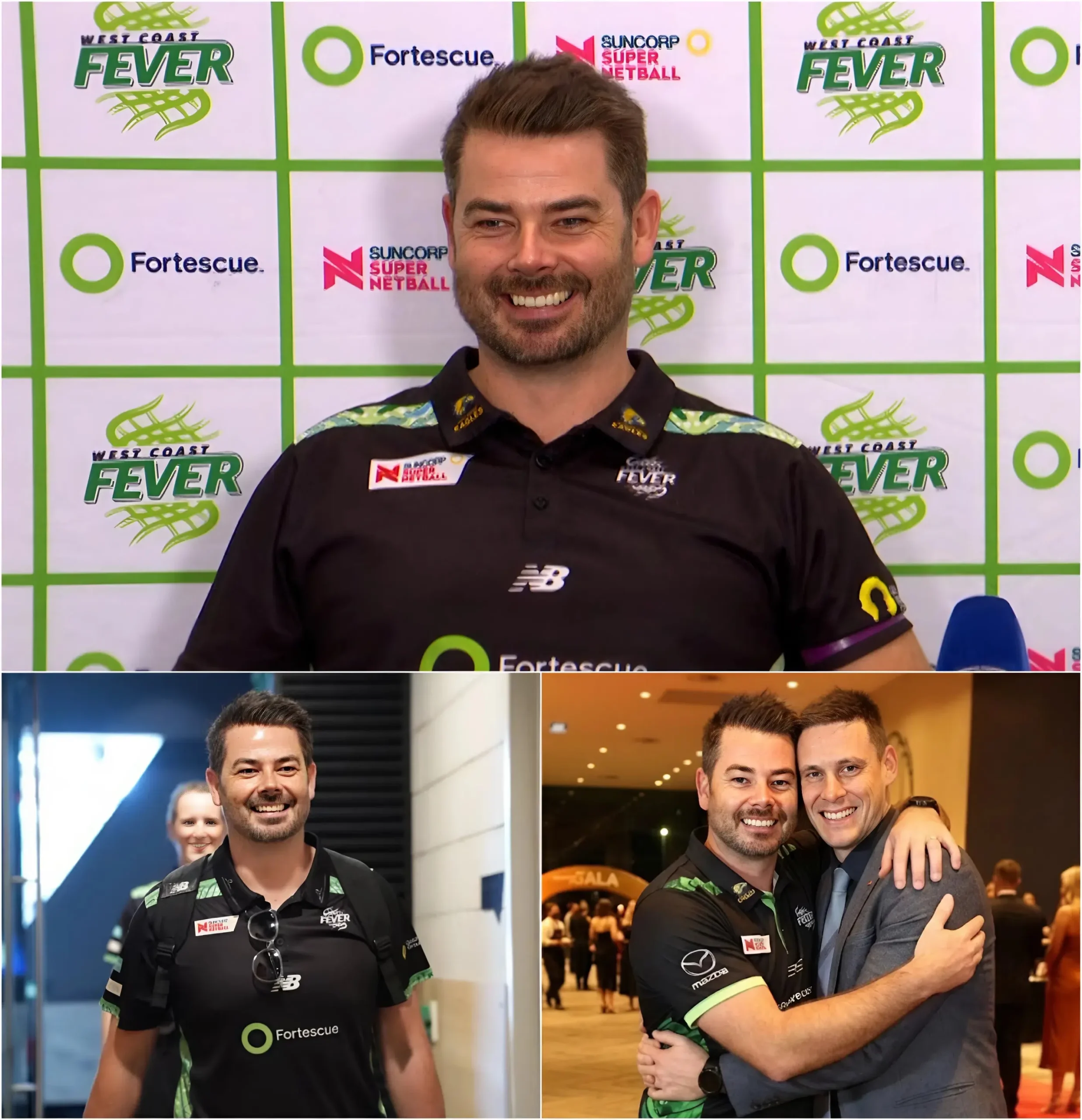 Cover Image for 🥰💝 “WE’VE BEEN WAITING FOR THIS MOMENT… AND IT HAS FINALLY ARRIVED!” — West Coast Fever head coach Dan Ryan and his husband Stuart Dent surprised the entire netball community with an unexpected announcement right after West Coast Fever’s emotional victory at Suncorp Super Netball.