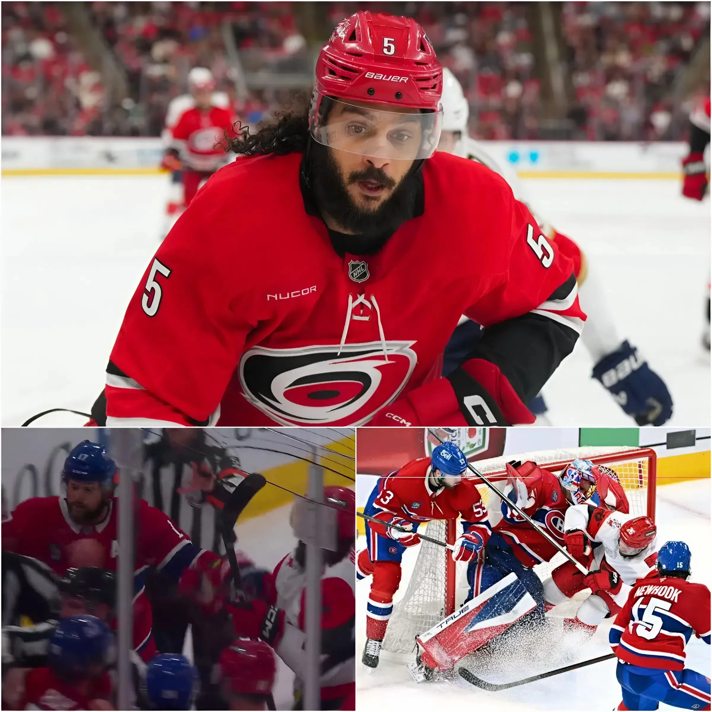 Cover Image for Coup de théâtre : le vétéran défenseur des Hurricanes de la Caroline, Jalen Chatfield, a été officiellement condamné à une amende de 5 500 $ par le département de la sécurité des joueurs de la LNH et suspendu pour deux matchs suite à sa mise en échec dangereuse par derrière sur Cole Caufield lors du match 4… Voir plus