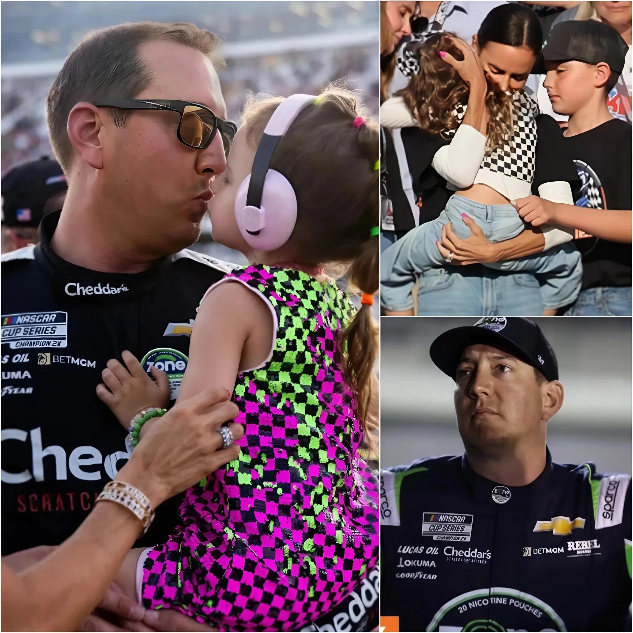 Cover Image for “Where Daddy, why is Mommy crying? I miss Dad…” Little Lennix gently wiped the tears from her mother’s face while pointing at Kyle Busch’s photograph,