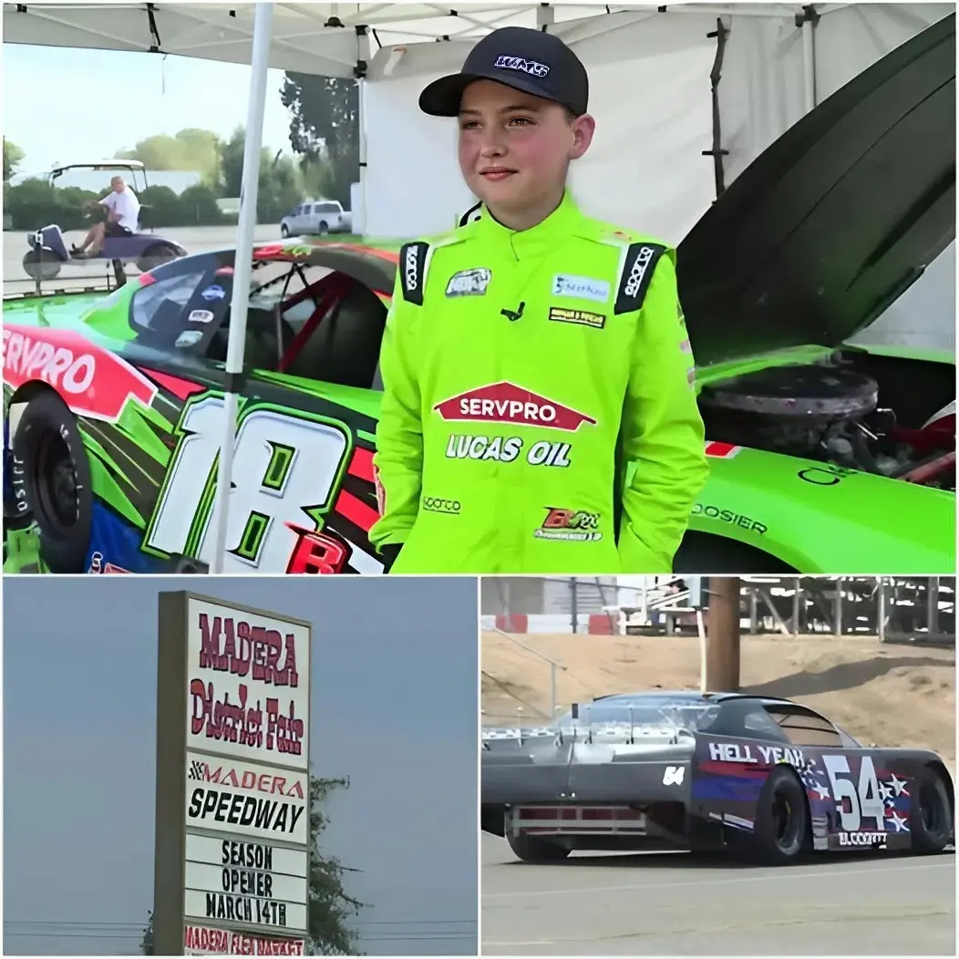 Cover Image for JUST 10 MINUTES AGO 🚨 Brexton Busch, the 10-year-old son of two-time NASCAR Cup Series champion Kyle Busch, will be competing this weekend at Madera Speedway in California.