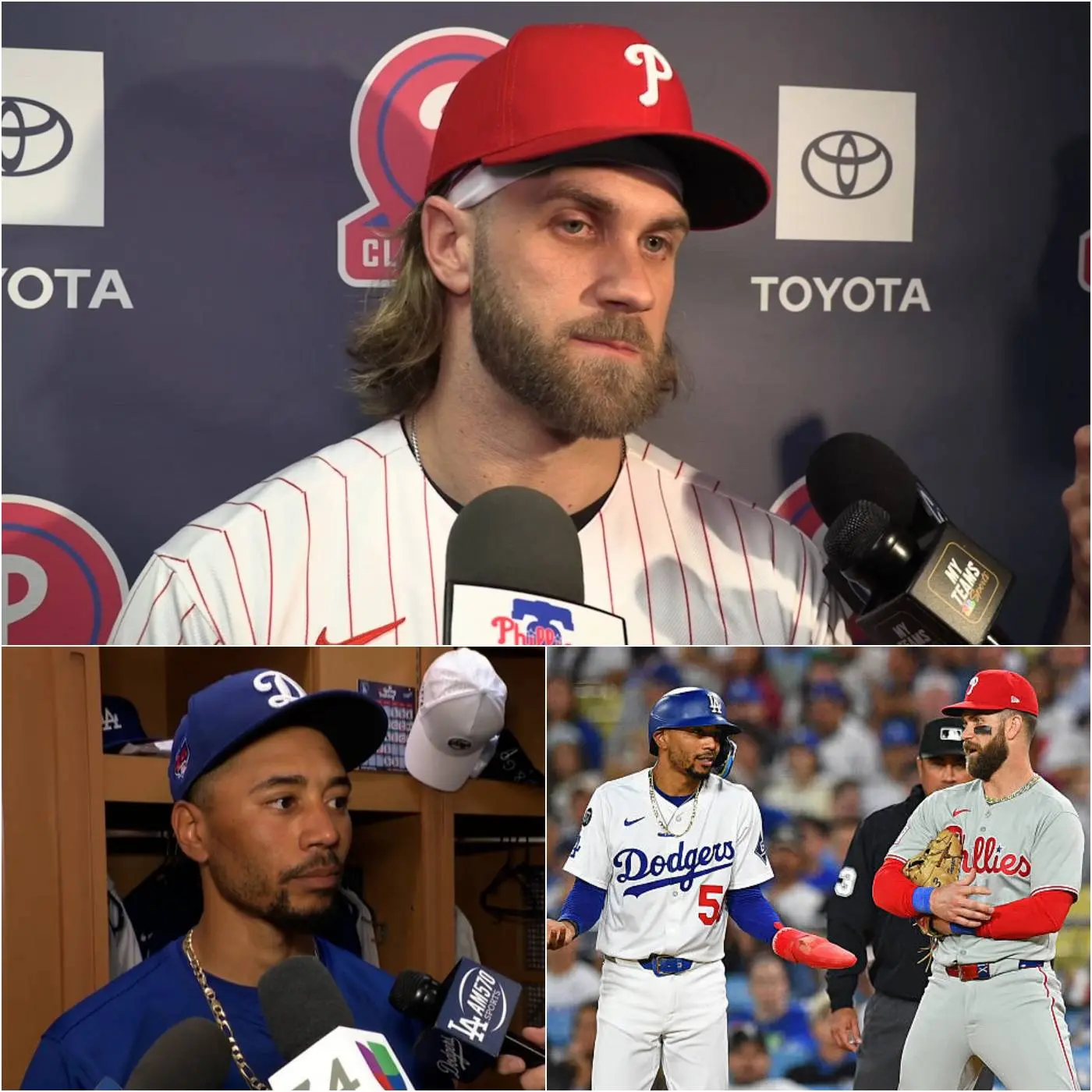 Cover Image for 🚨 Breaking News: Just 30 minutes ago, Phillies star Bryce Harper delivered a fiery warning ahead of the clash, declaring, “Dodgers fans, prepare yourselves — Dodger Stadium will shake, and by the final inning, emotions will boil over.” Harper went further