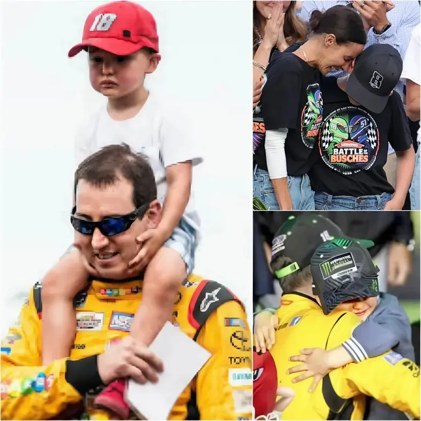 Cover Image for “Dad was just here with me to celebrate my birthday…” During his speech at Kyle Busch’s memorial service, Brexton Locke Busch couldn’t hold back his emotions.