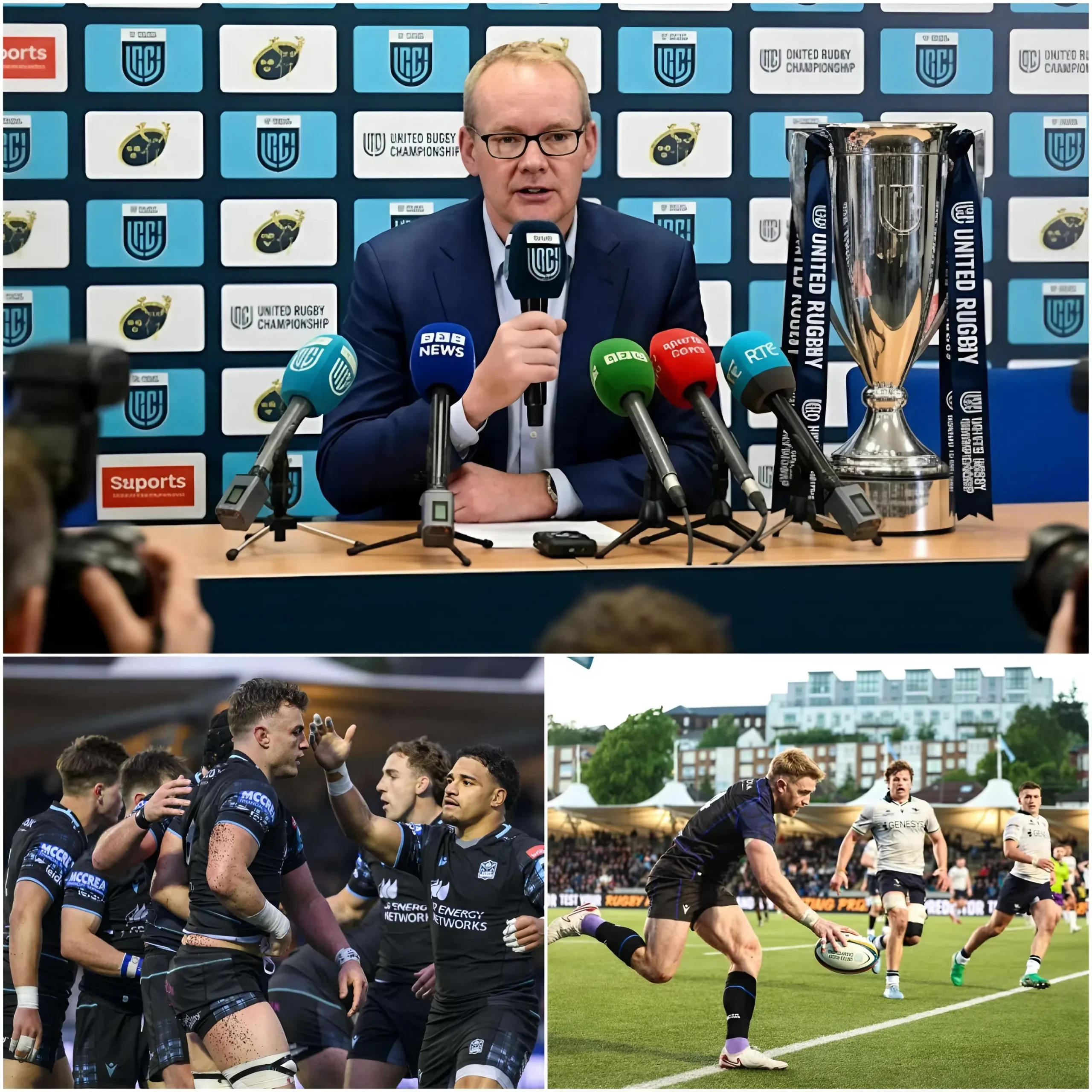 Cover Image for 🚨20 MINUTES AGO: The URC announced a NEW CHANGE to its competition rules just ahead of the semi-final clash between Glasgow Warriors and Bulls. The announcement was made personally by URC chairman David Lynn, who stated that the changes would come into effect IMMEDIATELY.