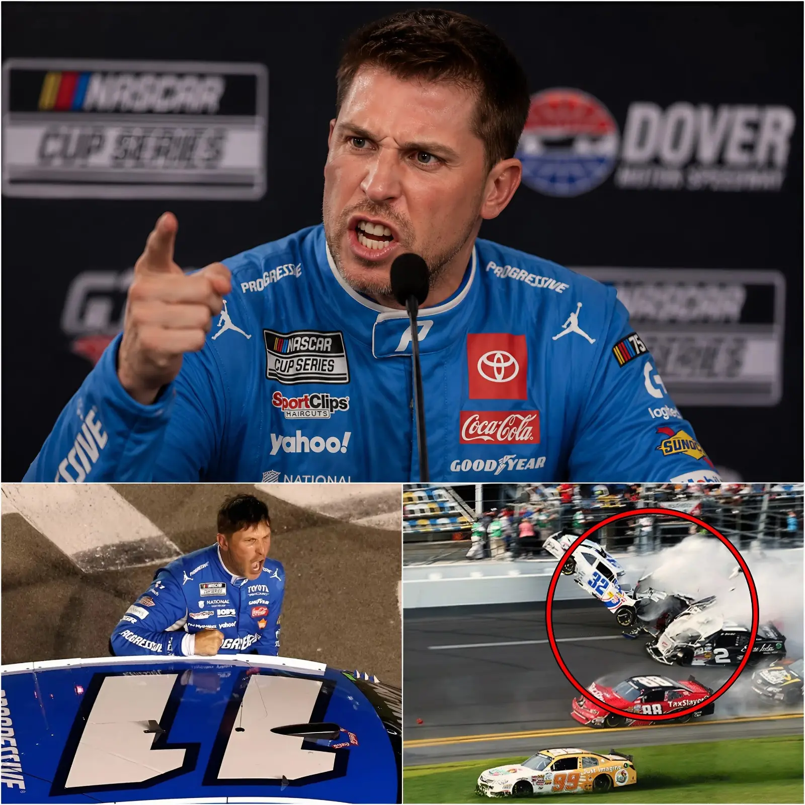 Cover Image for 💣🔥 “IF THIS IS THE FUTURE OF NASCAR, THEN WE’VE GOT A SERIOUS PROBLEM!” Denny Hamlin could not contain his frustration in his post-race interview despite winning the Ally 400 at Nashville Superspeedway. The Joe Gibbs Racing driver, although taking the victory