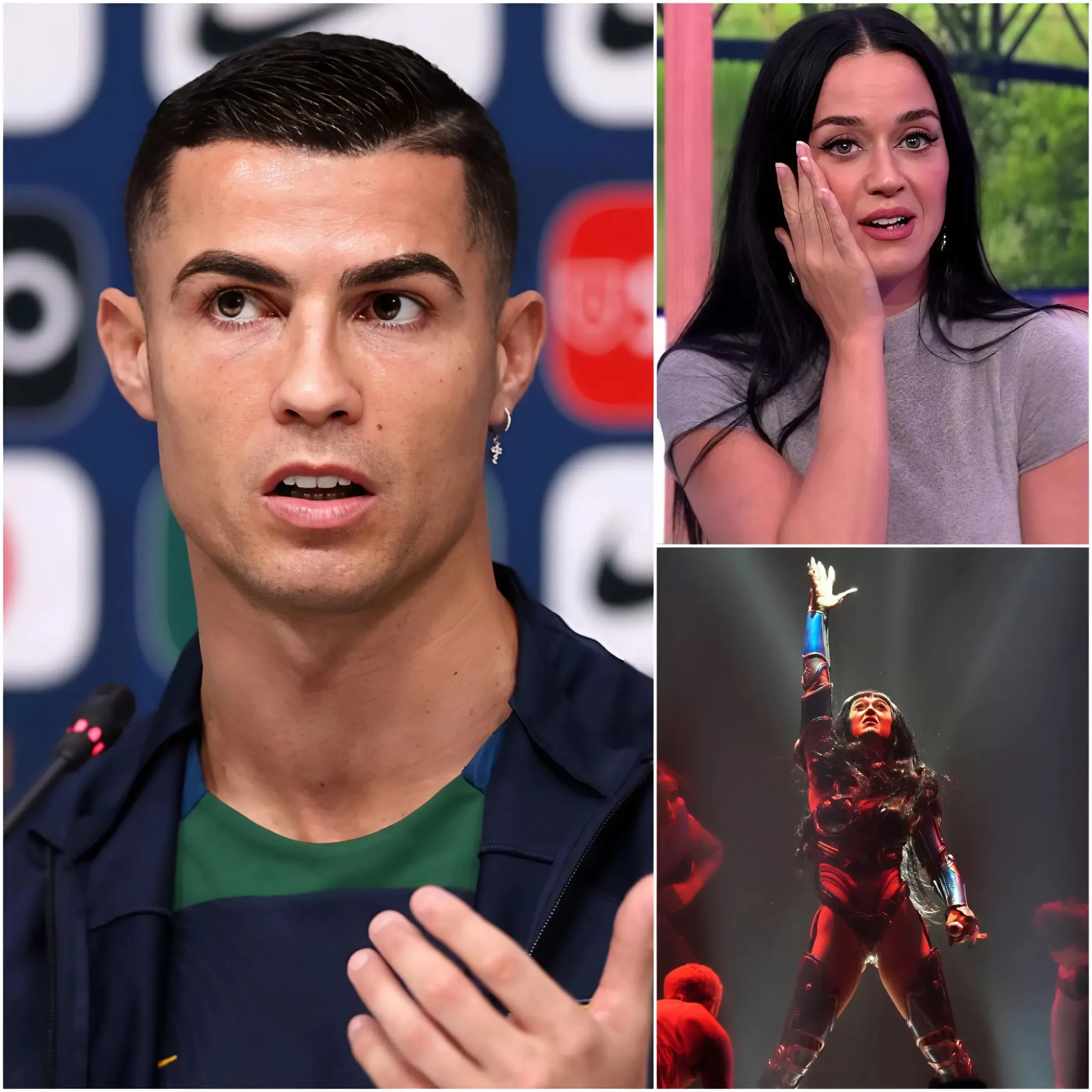 Cover Image for âI DONâT WANT HER TO PERFORM AT THAT OPENING CEREMONYâŠâ Just 10 minutes ago, football legend Cristiano Ronaldo reportedly criticized singer Katy Perry after FIFA announced the list of performers set to appear at SoFi Stadium.