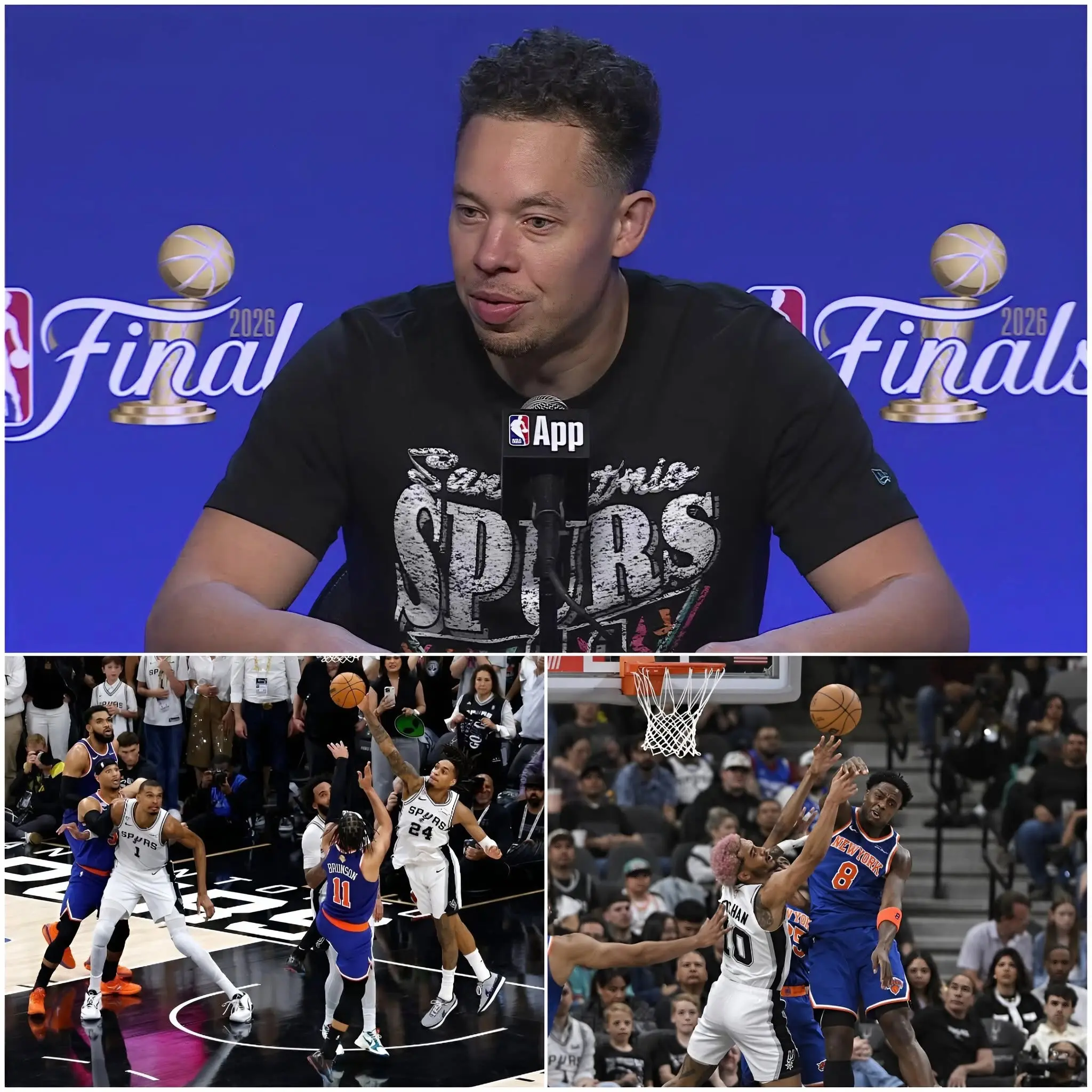 Cover Image for 🏀🔥 “HE WAS AN ABSOLUTE MONSTER TONIGHT. WE TRIED EVERYTHING, BUT WE JUST COULDN’T STOP HIM…” Mitch Johnson, head coach of the San Antonio Spurs, reserved special praise for the outstanding performance of a player from the New York Knicks following today’s game.