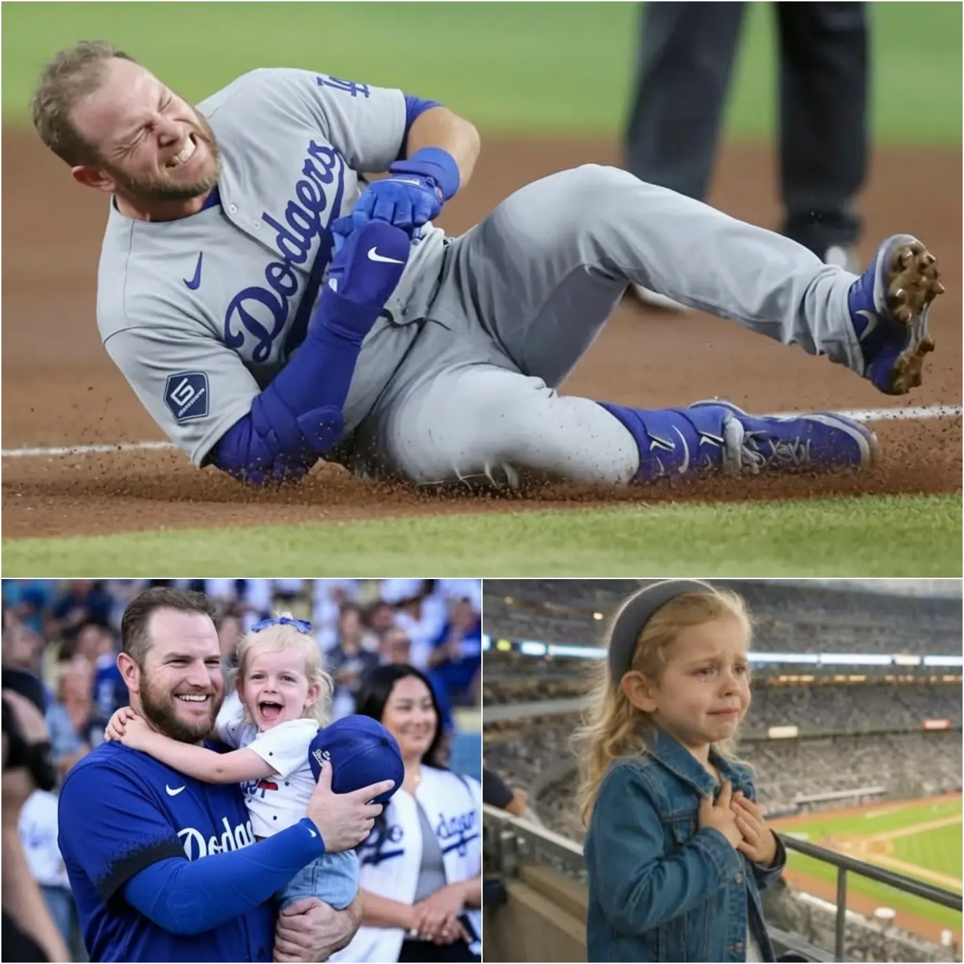 Cover Image for đ A terrifying collision involving Max Muncy left Dodger Stadium in shock, but it was the heartbreaking sight of his young daughter in tears, watching helplessly from the stands, that truly shook the baseball world and reminded fans that some moments are far bigger than the game itself⊠FULL STORY IN COMMENTS đ