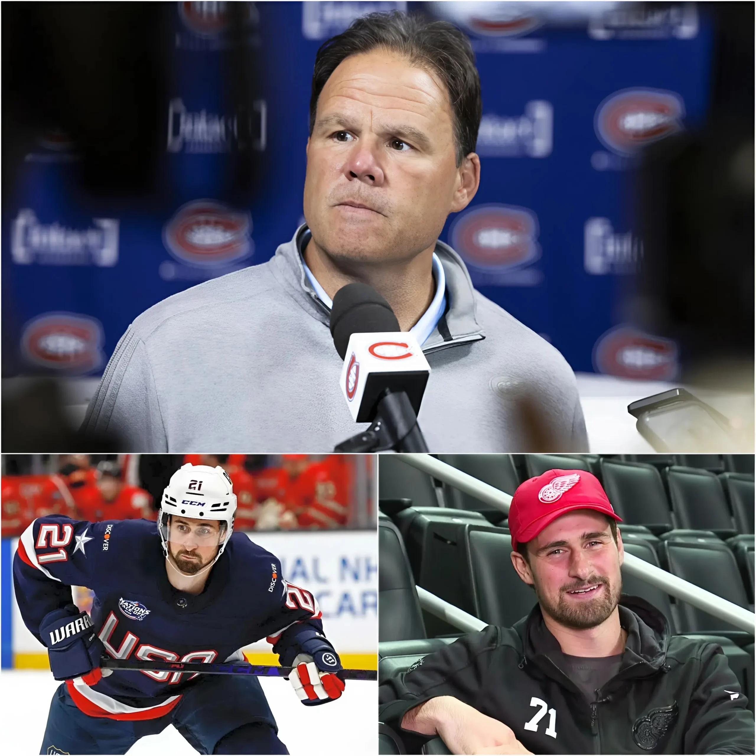 Cover Image for 💥 EXPLOSION : Lors d’une conférence de presse surprise, Jeff Gorton, président des opérations hockey des Montreal Canadiens, a choqué toute la planète de la NHL en révélant publiquement une offre record pour recruter le capitaine Dylan Larkin.