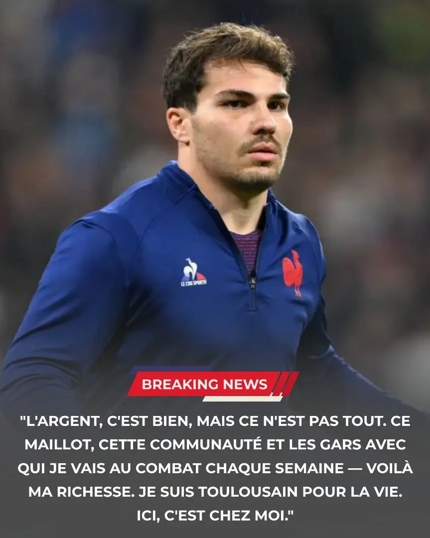 Cover Image for 🚨 DERNIÈRE MINUTE : Alors que le nom d’Antoine Dupont affole le marché, la star du Stade Toulousain choque en se disant prête à ignorer des offres colossales pour rester fidèle au club…