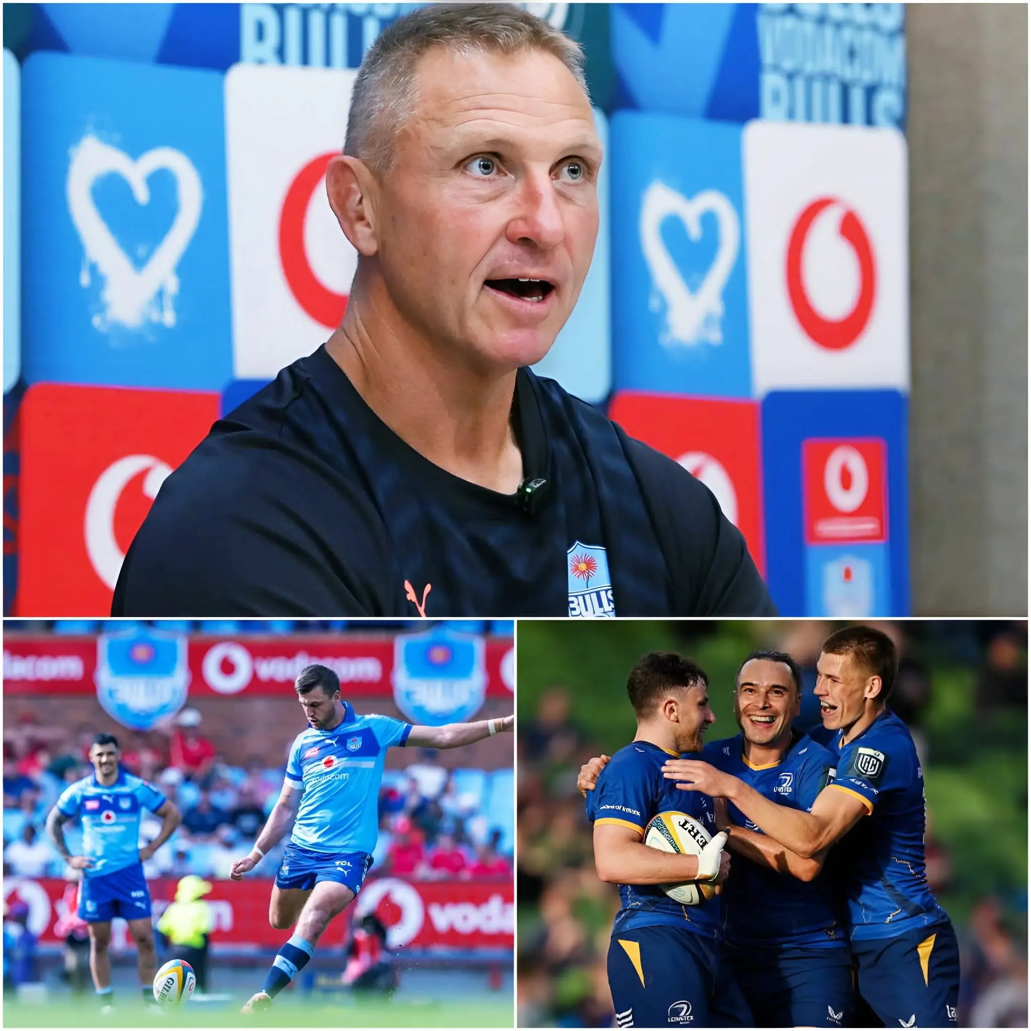 Cover Image for 🚨⚠️ ANDREW JOHNS’ BIGGEST CONCERN In an interview, Johan Ackermann revealed the players he fears most from the Leinster side. Ackermann believes that the combination of Sam Prendergast and James Lowe could pose a massive threat to the defensive line of the Vodacom Bulls.