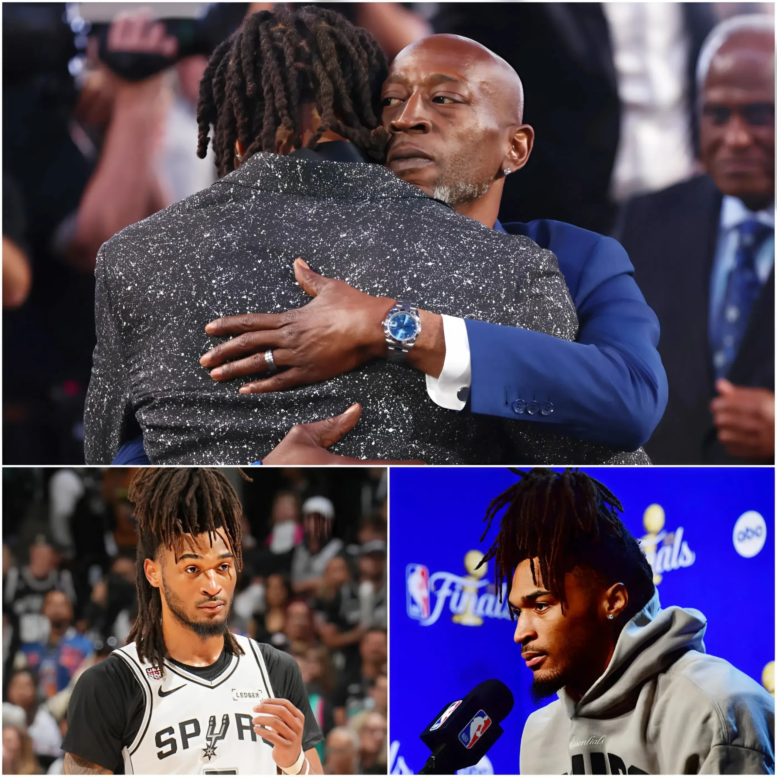 Cover Image for 🚨💔 “I’M SORRY, DAD… I COULDN’T KEEP MY PROMISE TO YOU…” — Stephon Castle of the San Antonio Spurs left the basketball community emotional after opening up about his plans and the promise he had made to his father, Stacey Castle, following the game against the New York Knicks.