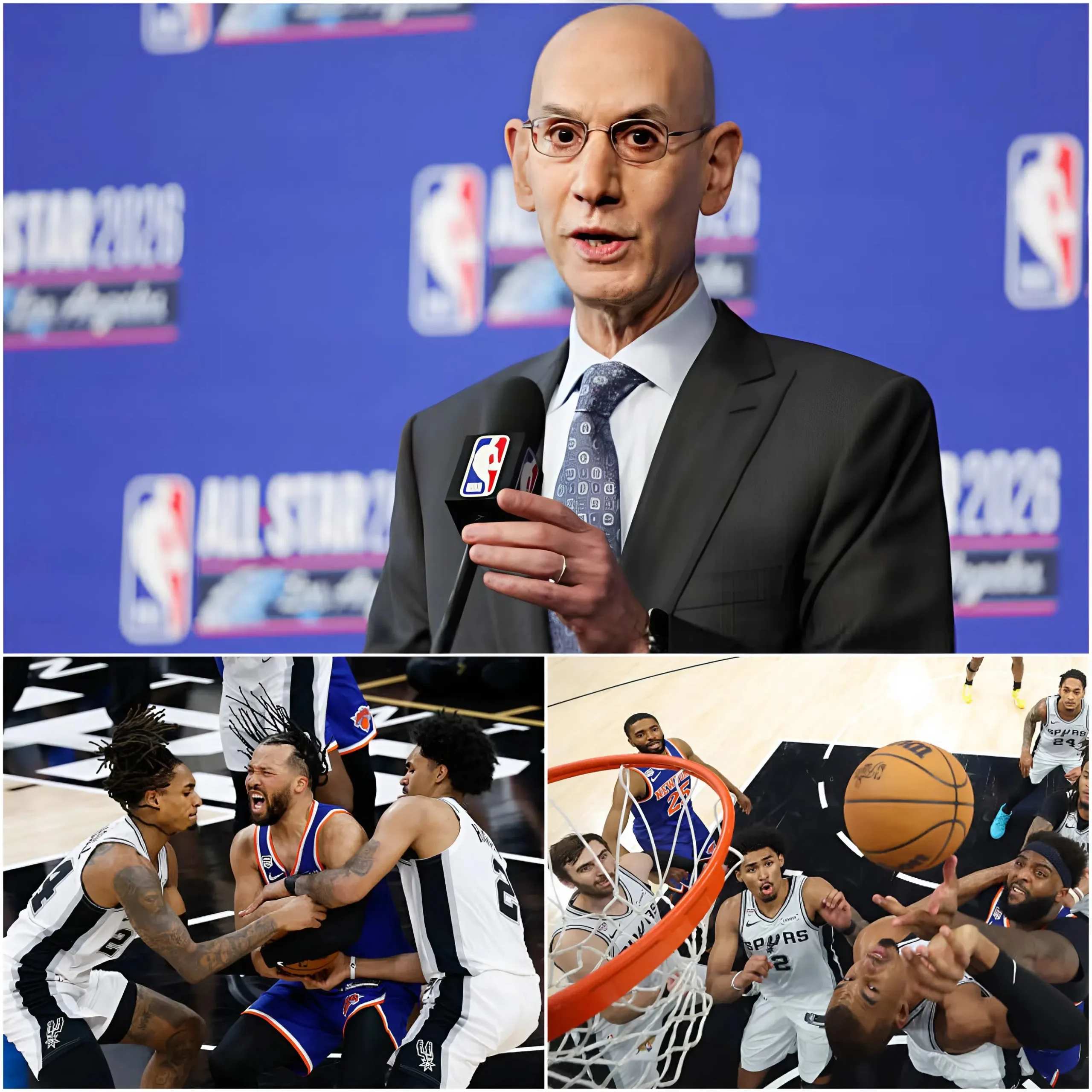Cover Image for 🚨🚨 30 MINUTES AGO: The NBA released a bombshell announcement that has sent shockwaves through Game 5 of the 2026 NBA Finals between the New York Knicks and the San Antonio Spurs.
