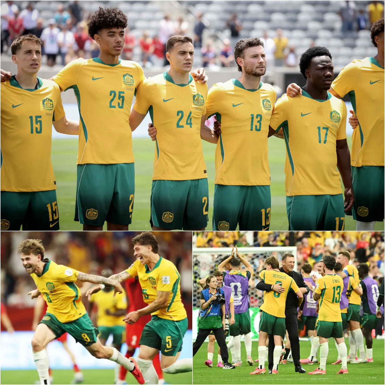 Cover Image for 💥“THE BEGINNING OF AUSTRALIA’S GREATNESS…” The Socceroos rocked the soccer world, scoring two spectacular goals to beat Türkiye 2-0 in their dream World Cup opening match at BC Place in Vancouver