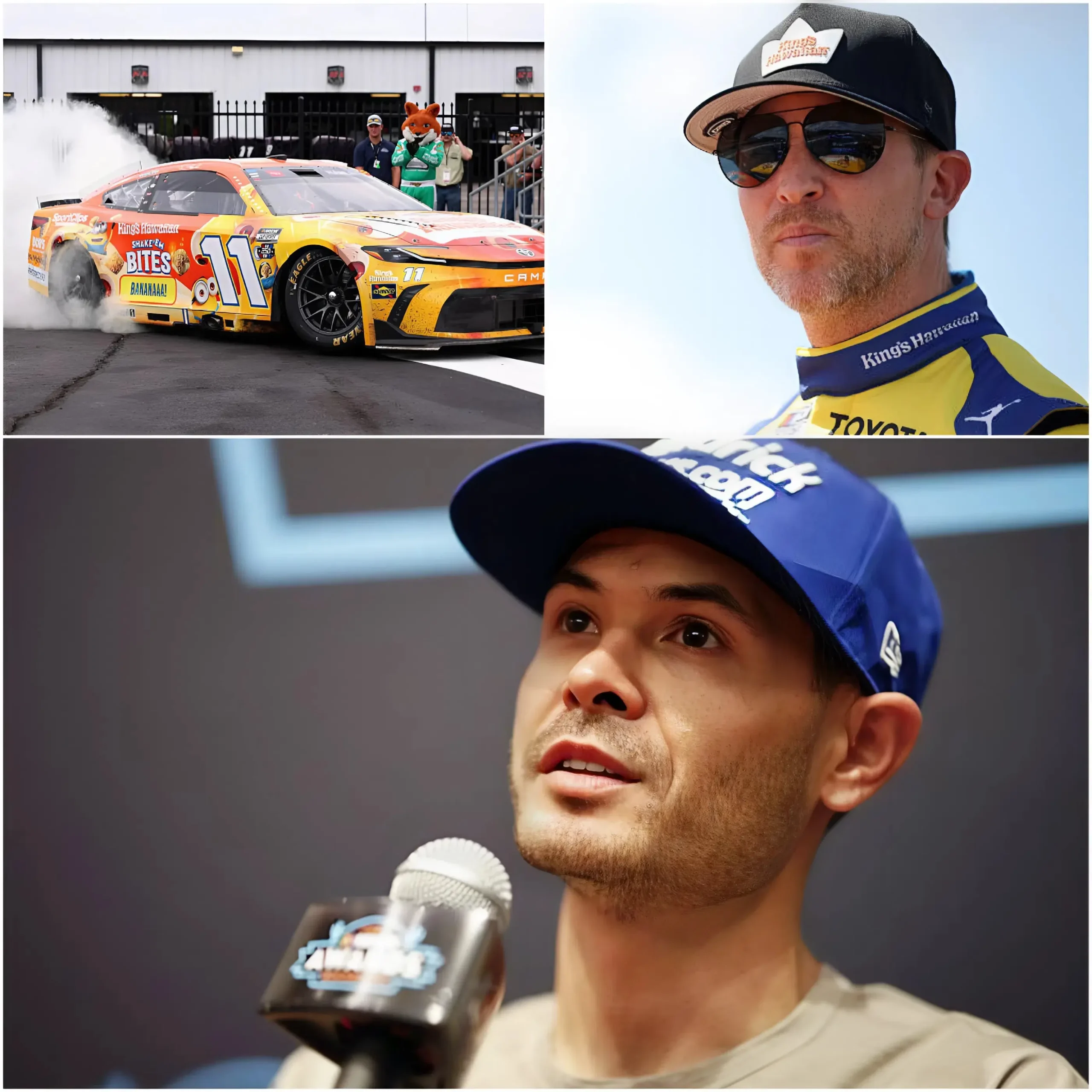 Cover Image for 🏁🔴 10 MINUTES AGO: Kyle Larson has stunned everyone by officially submitting a request to NASCAR, demanding a special investigation into the car of Denny Hamlin following the Great American Getaway 400.