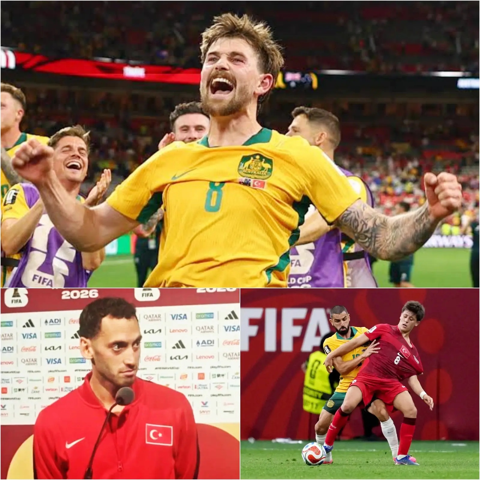 Cover Image for 🚨”WHAT AREN’T WE BEING TOLD…?!” The Socceroos produced a stunning victory over Turkey in thrilling clɑsh, but… it was the Turkey captain’s STRANGE and CRYPTIC statement afterwards that became the REAL talking point — sparking fresh questions over what may have unfolded behind closed doors…👇👇👇