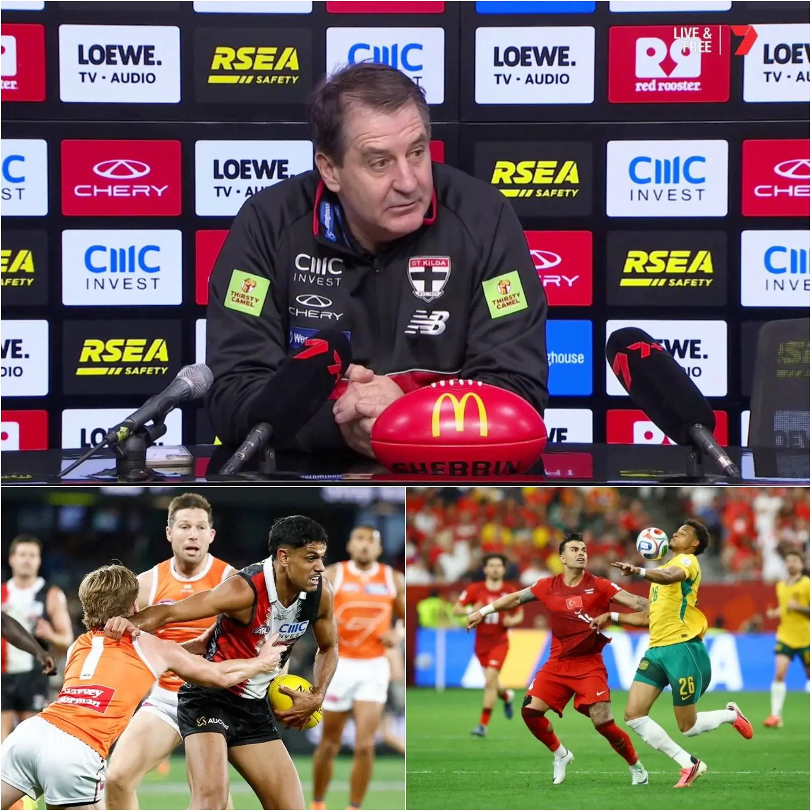 Cover Image for 🚨AFL News: Ross comments on the “reasonableness” of scheduling a match that coincided with the Australia game; the coach admits his team selection was a “mistake”. 👇👇👇