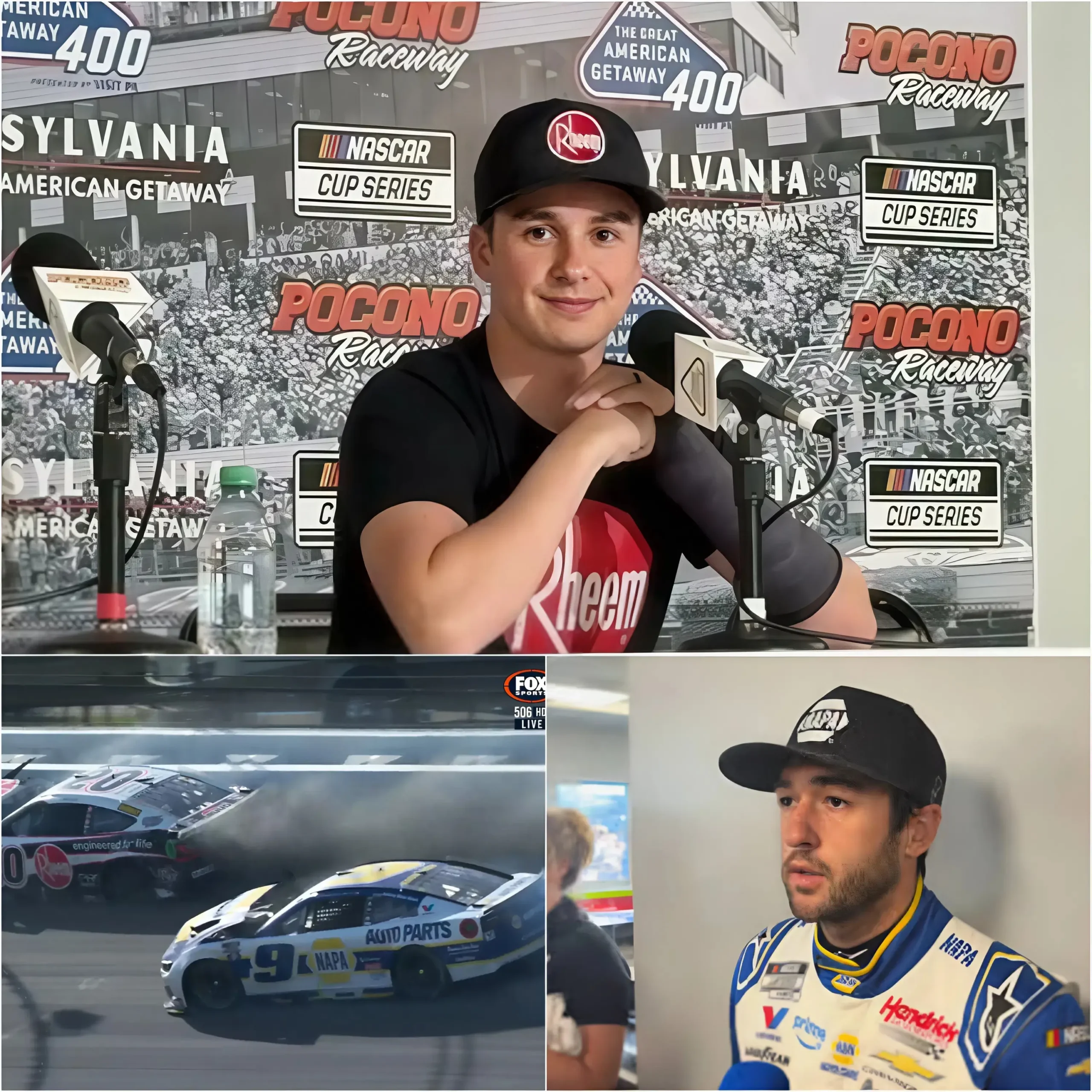 Cover Image for “I know how terrible that feels… because one small mistake can destroy everything you’ve built all weekend in seconds.” — Christopher Bell expressed his empathy after Chase Elliot’s crash at the FireKeepers Casino 400