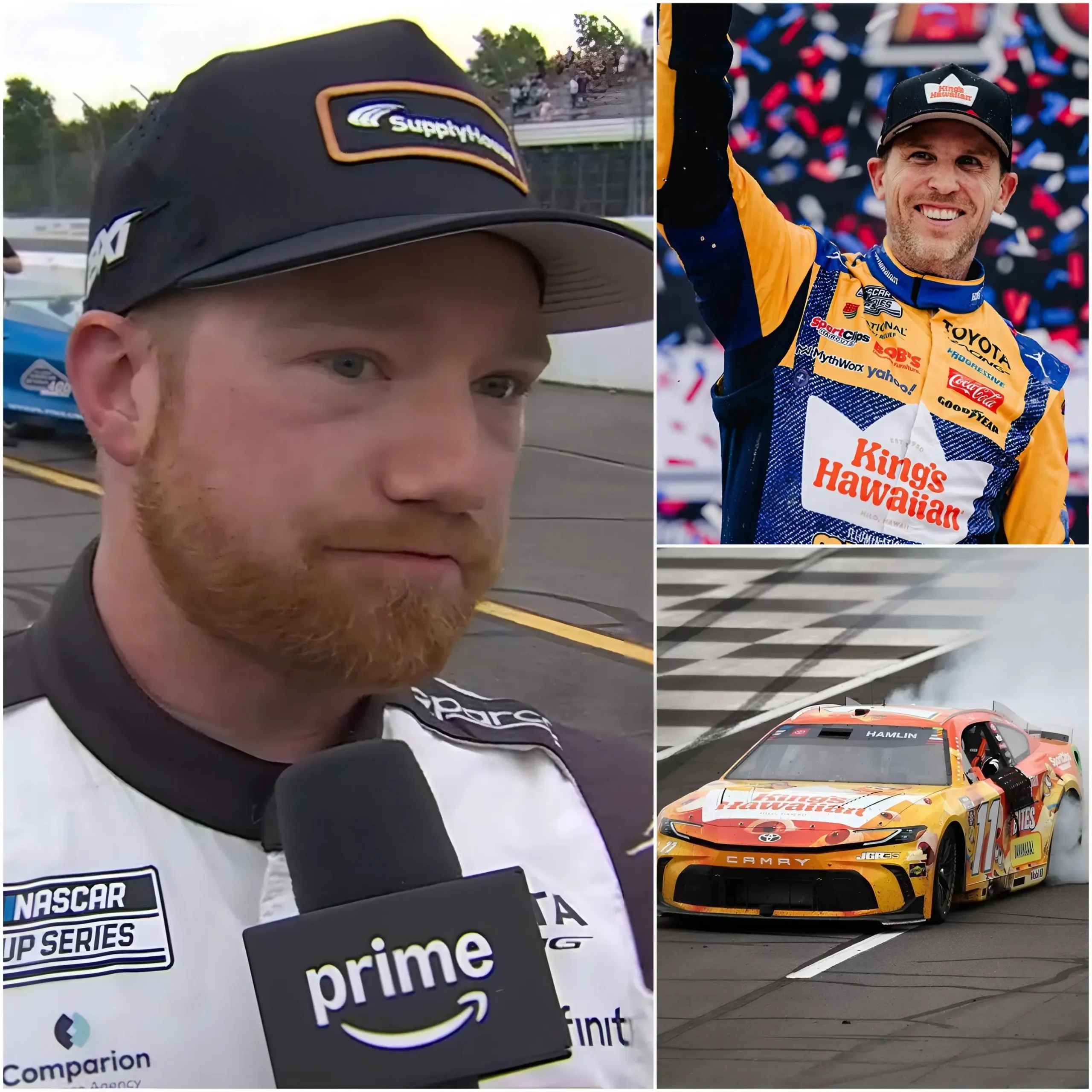 Cover Image for “I KNOW HE CHEATED — THAT VICTORY WAS TRULY SHAMEFUL…” Driver Tyler Reddick has publicly criticized Denny Hamlin following the race at Pocono Raceway. Reddick claimed that he was not beaten by Hamlin in terms of speed or driving skill