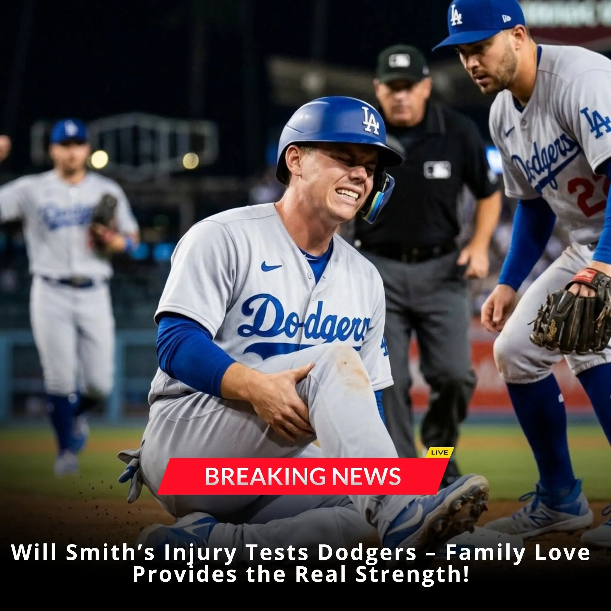 Cover Image for 🔥 HOT NEWS: Will Smith’s Injury Puts Dodgers to the Test – Family Support Becomes His True Strength!