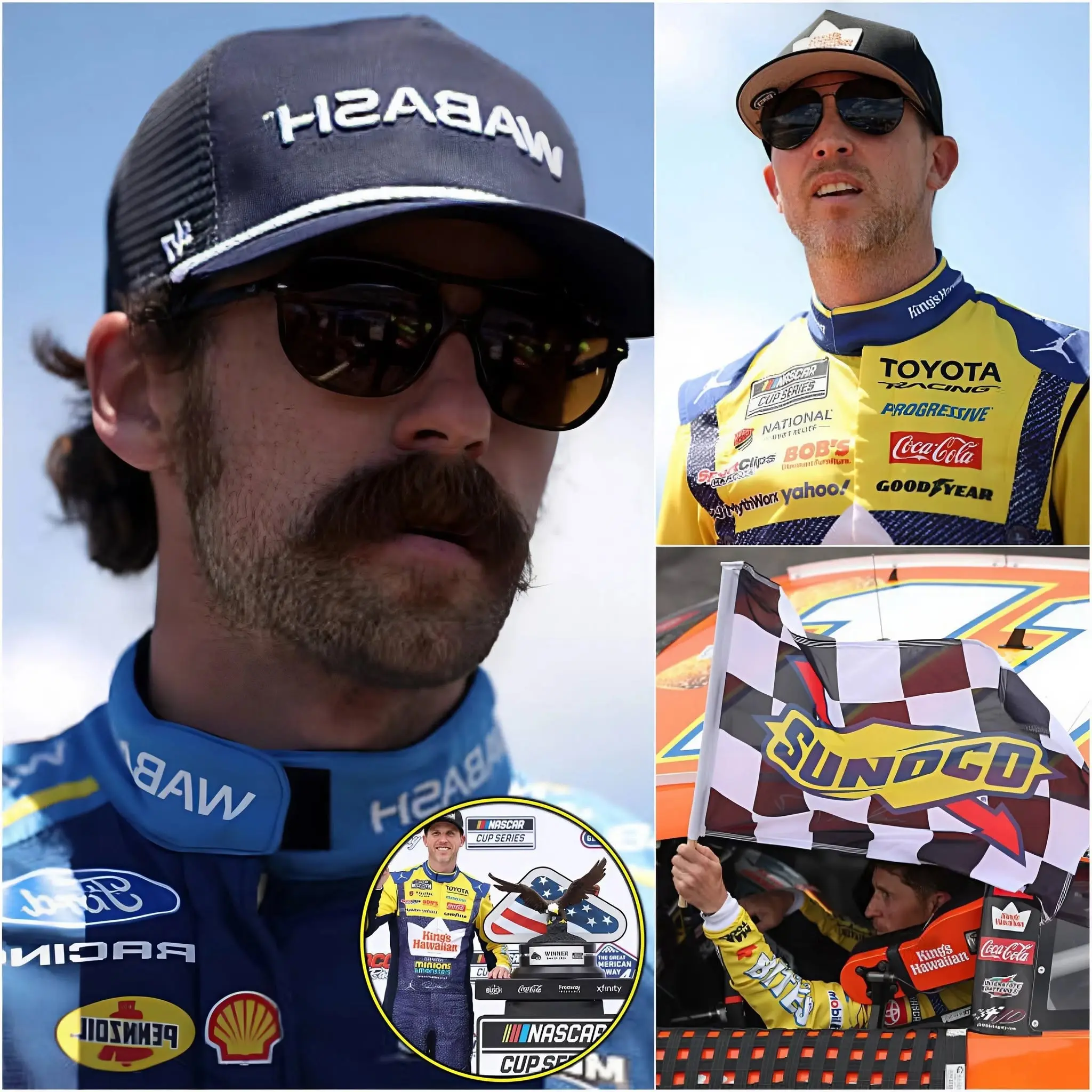 Cover Image for 🚨DENNY HAMLIN WINS AGAIN… BUT CONTROVERSY ERUPTS!” This is his fourth victory in the 2026 NASCAR Cup Series, but Ryan Blaney is outraged and condemns Denny Hamlin’s actions, calling them cheating, refusing to accept the result, and threatening to file a formal complaint with NASCAR!👇