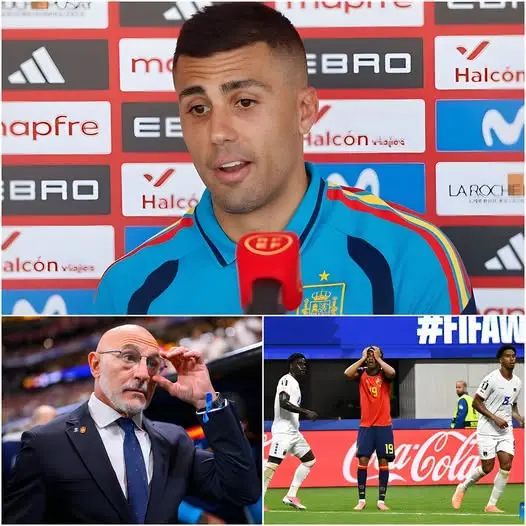Cover Image for 🚨”¡O ES ÉL O SOY YO!” El mundo del fútbol quedó en shock tras lo ocurrido en el vestuario español inmediatamente después del decepcionante empate 0-0 ante Cabo Verde en el debut del Mundial 2026. En un momento de máxima tensión, el capitán Rodri no ocultó su frustración y señaló duramente a un compañero delante de todo el equipo.