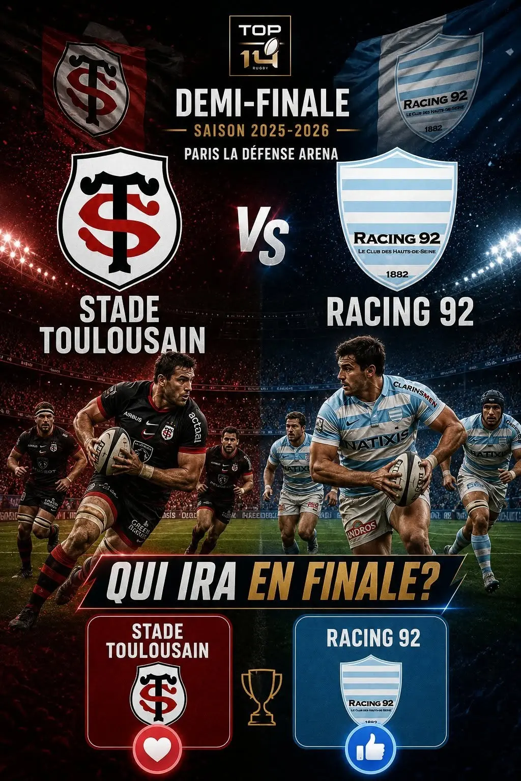 Cover Image for 🚨🔥 ÉVÉNEMENT MAJEUR EN TOP 14 : Le choc tant attendu entre le Stade Toulousain et le Racing 92 vient de franchir une nouvelle dimension !