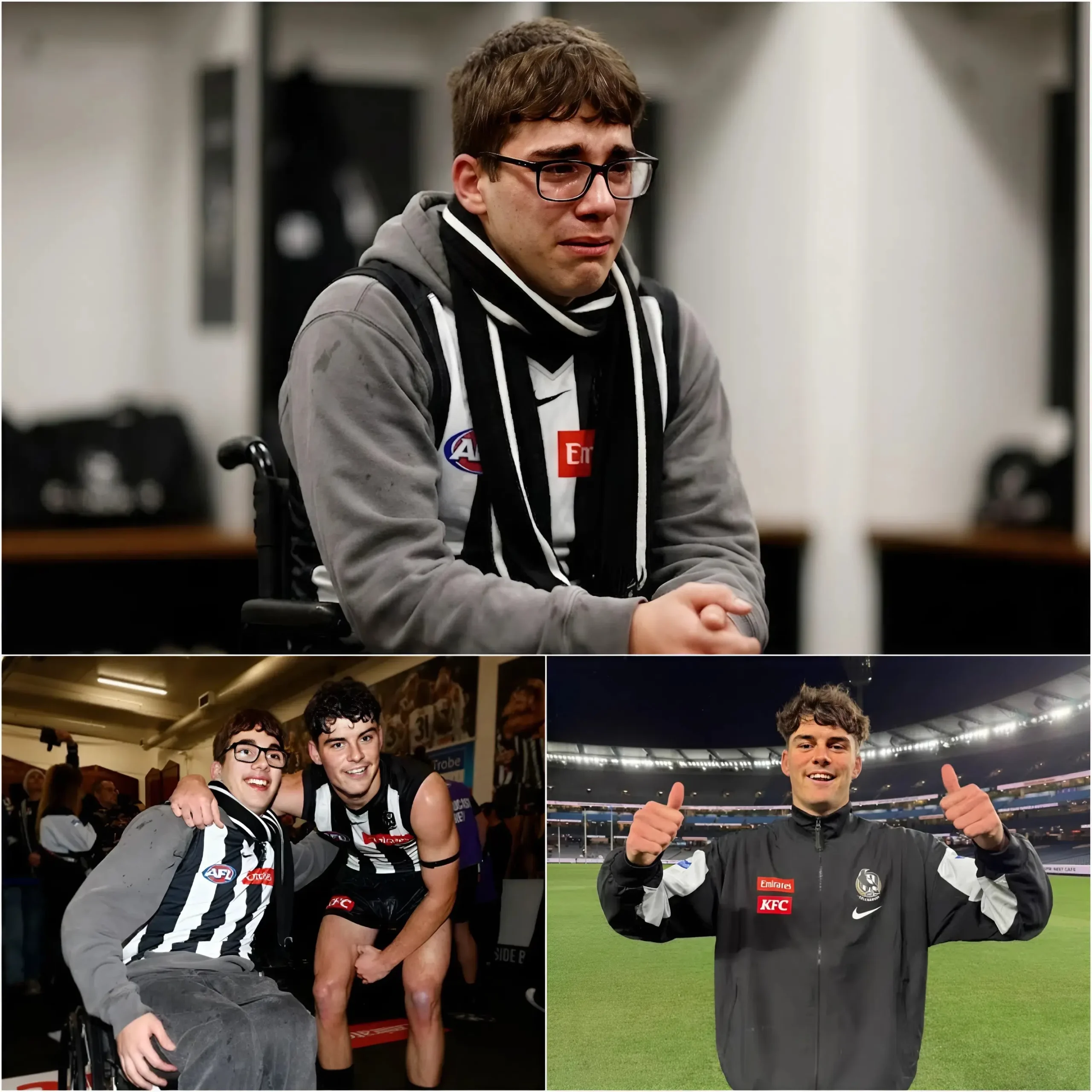 Cover Image for đ„čđŻ âTHATâS WHEN EVERYTHING CHANGEDâŠâ â Sam Swadling has revealed the words his older brother whispered to him after Collingwood produced an emotional win over Port Adelaide Power