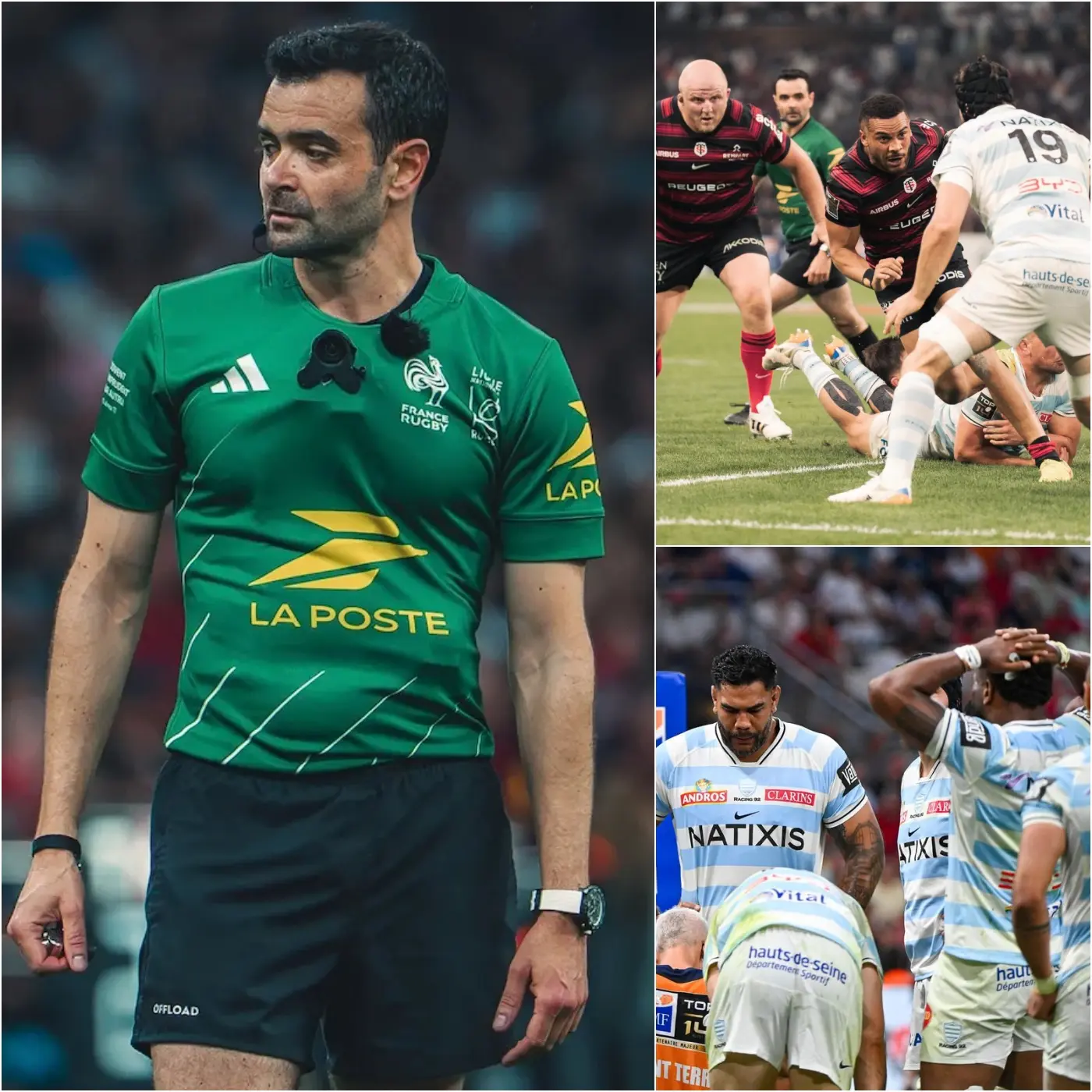 Cover Image for CommuniquĂ© officiel de la PRLMO đŽ Lâarbitre Pierre Brousset, qui a officiĂ© lors de la demi-finale du Top 14, synonyme de dĂ©faite historique du Racing 92 (17-71) face au Stade Toulousain