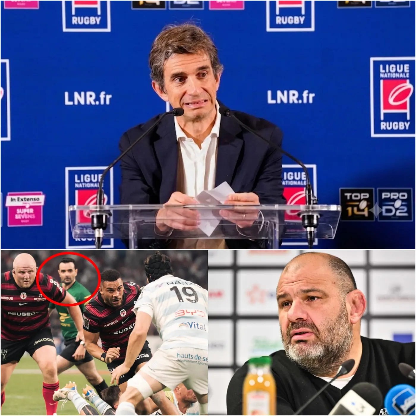 Cover Image for « NOUS SOMMES VRAIMENT DĂSOLĂS ! » Le prĂ©sident de la LNR, Yann Roubert, a prĂ©sentĂ© ses excuses officielles aux joueurs et au staff du Racing 92 suite Ă une sĂ©rie dâerreurs dâarbitrage controversĂ©es de Pierre Brousset