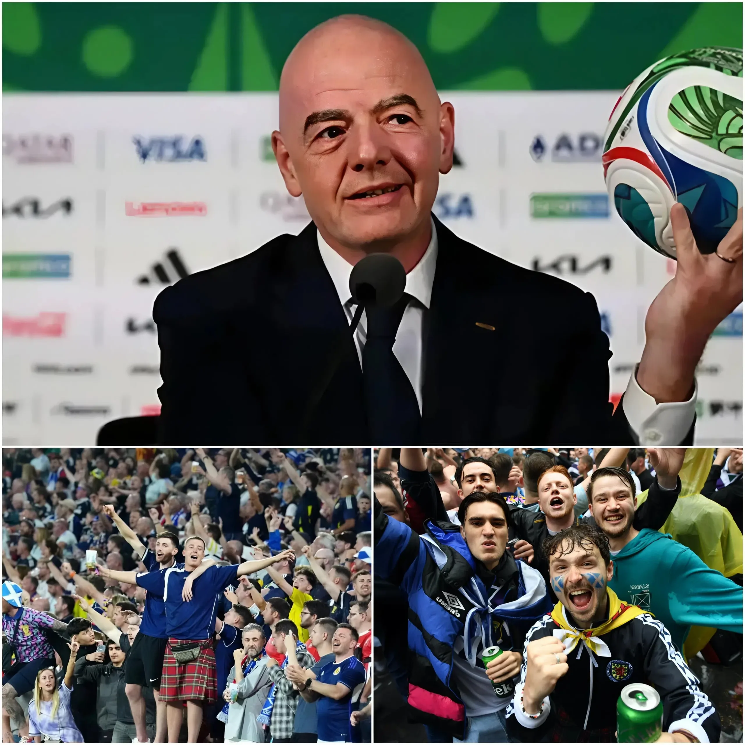 Cover Image for đOUTRAGE CORNER: FIFA President Gianni Infantino has reportedly announced that tickets will not be sold to, or that the number of Scotland supporters allowed into the Miami stadium for the upcoming match against Brazil national football team will be severely restricted.