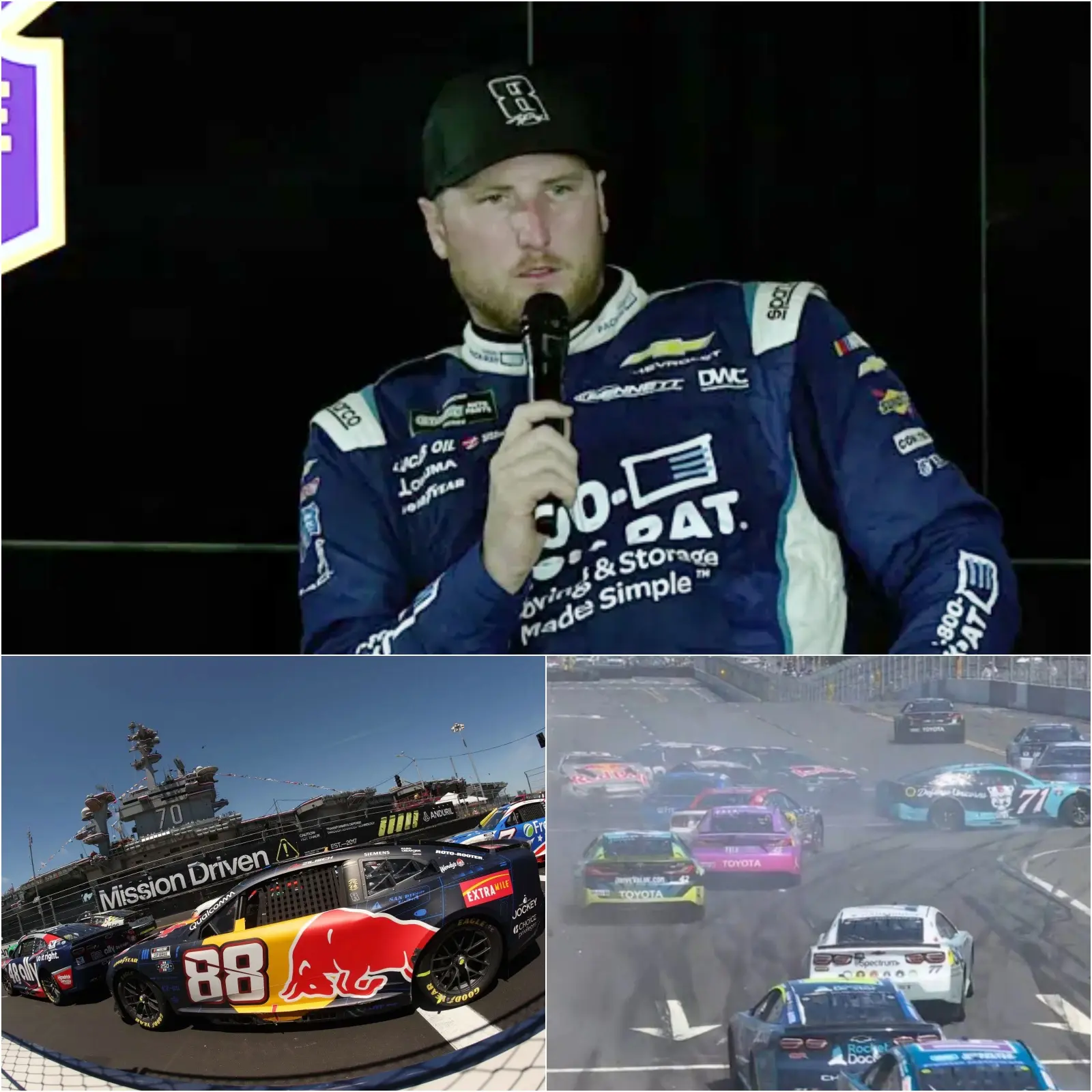 Cover Image for “It was my fault, I apologize to everyone,” Austin Hill took full responsibility for causing the serious multi-vehicle collision involving Shane van Gisbergen and Connor Zilisch during the San Diego Cup race.👇👇👇