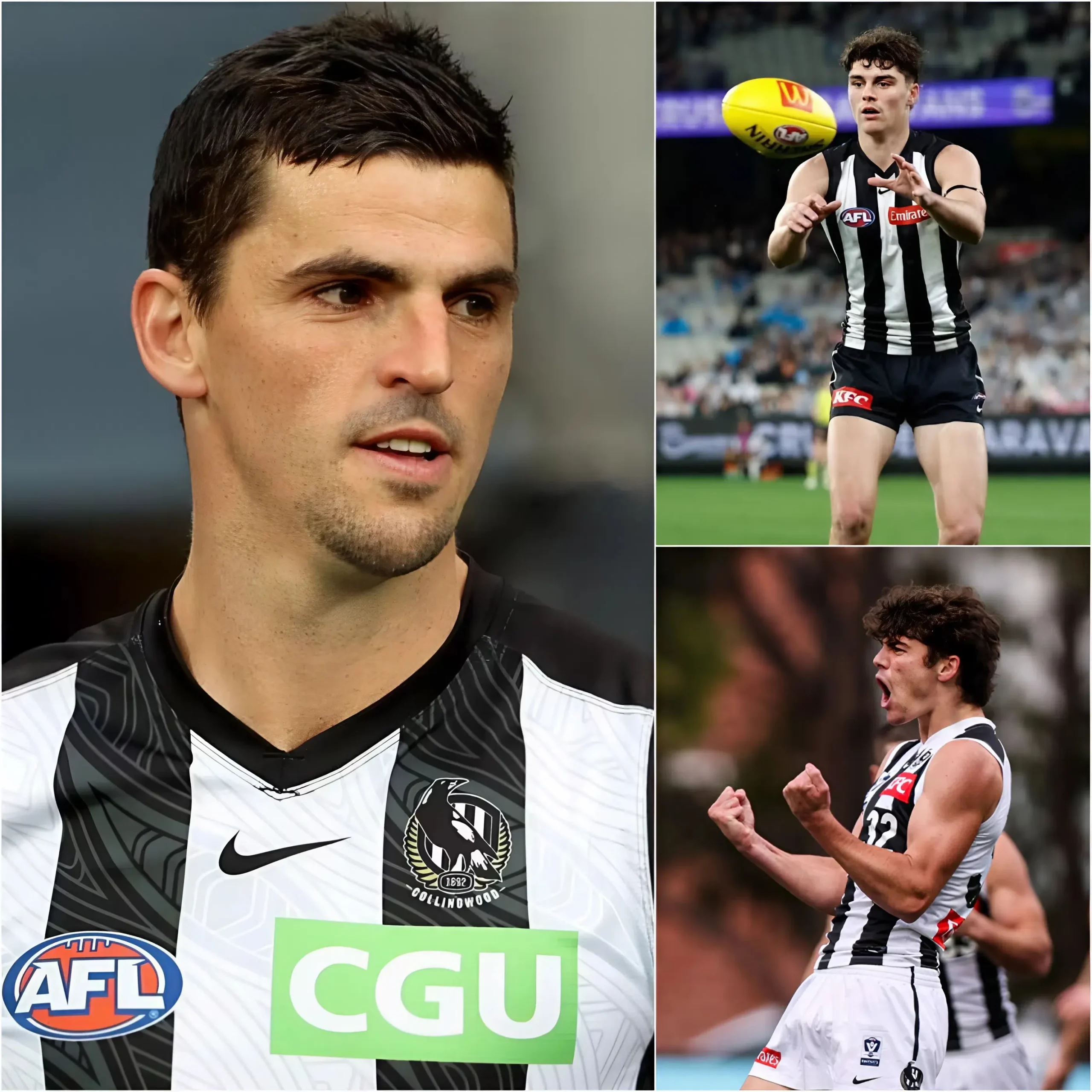 Cover Image for 🏉 “I don’t see myself as anyone else… except a ‘monster’ redefining the future of the AFL.” — Scott Pendlebury reportedly sparked a major debate after showering praise on Sam Swadling, claiming the Collingwood youth best embodied the competitive spirit he cherishes on the field.