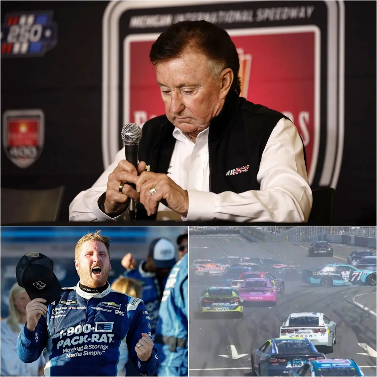 Cover Image for “We will always keep Kyle in our hearts,” Richard Childress said, holding back tears after Austin Hill’s emotional victory in San Diego.👇👇👇